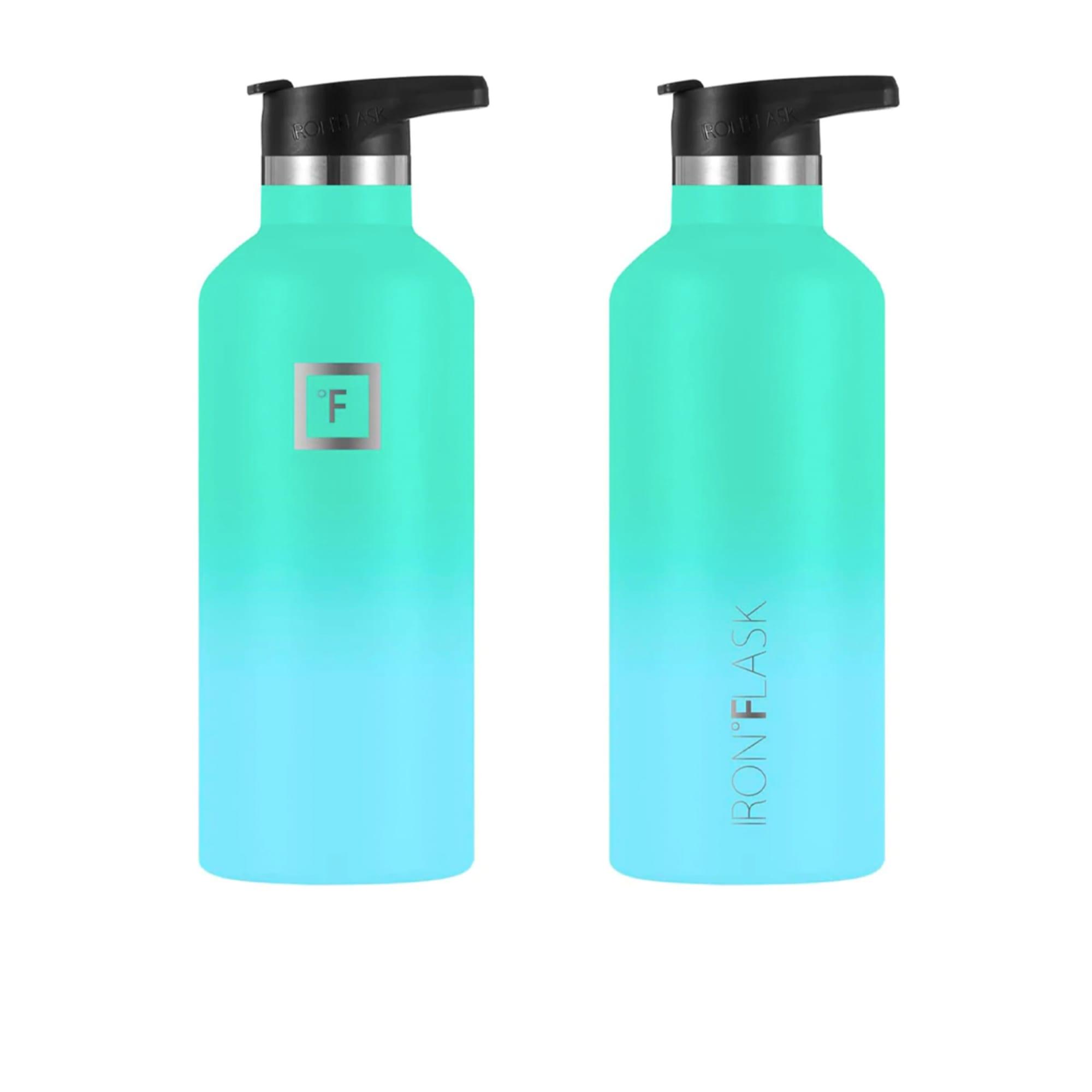 Iron Flask Narrow Mouth Bottle with Spout Lid 950ml Sky Image 3