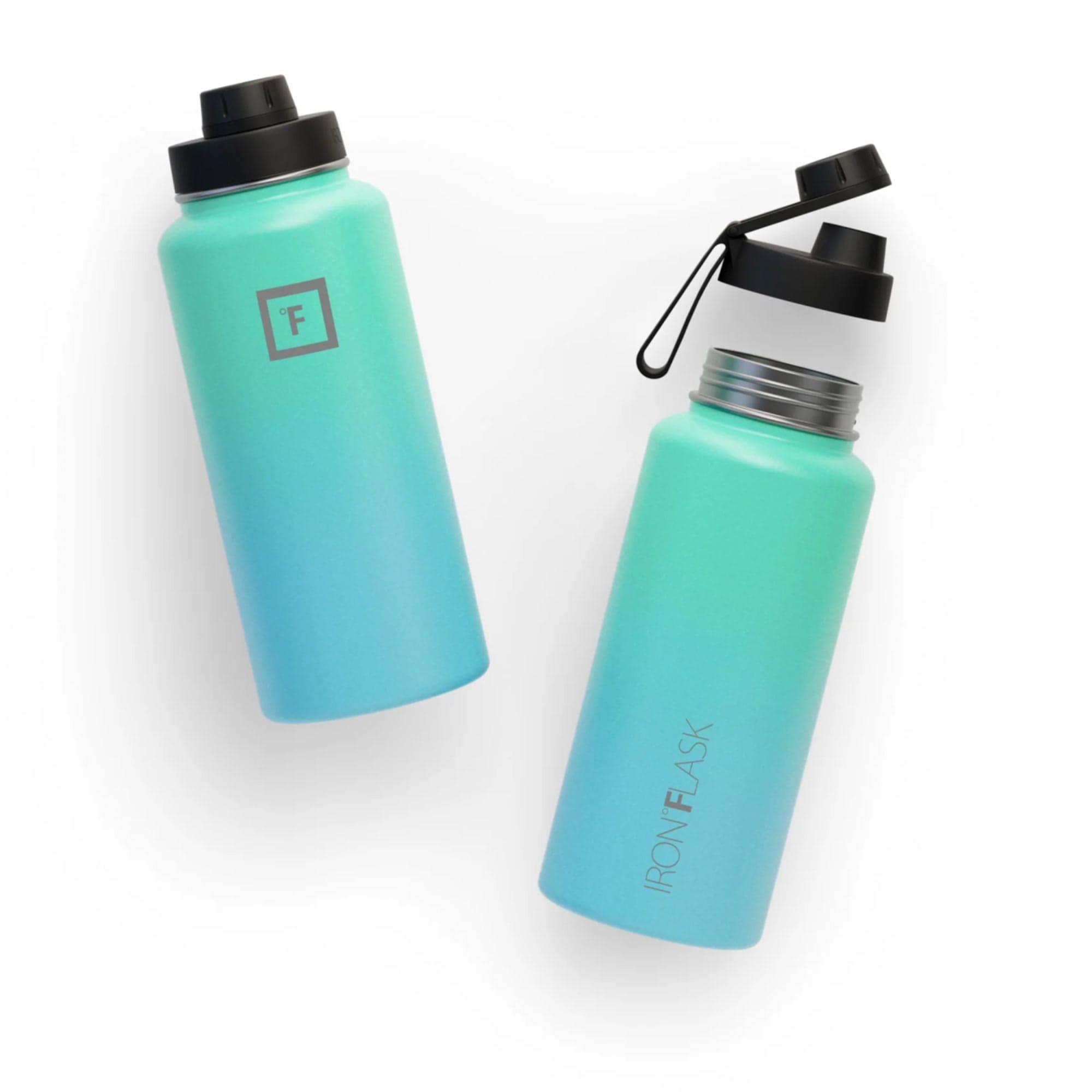 Iron Flask Wide Mouth Bottle with Spout Lid 950ml Sky Image 4