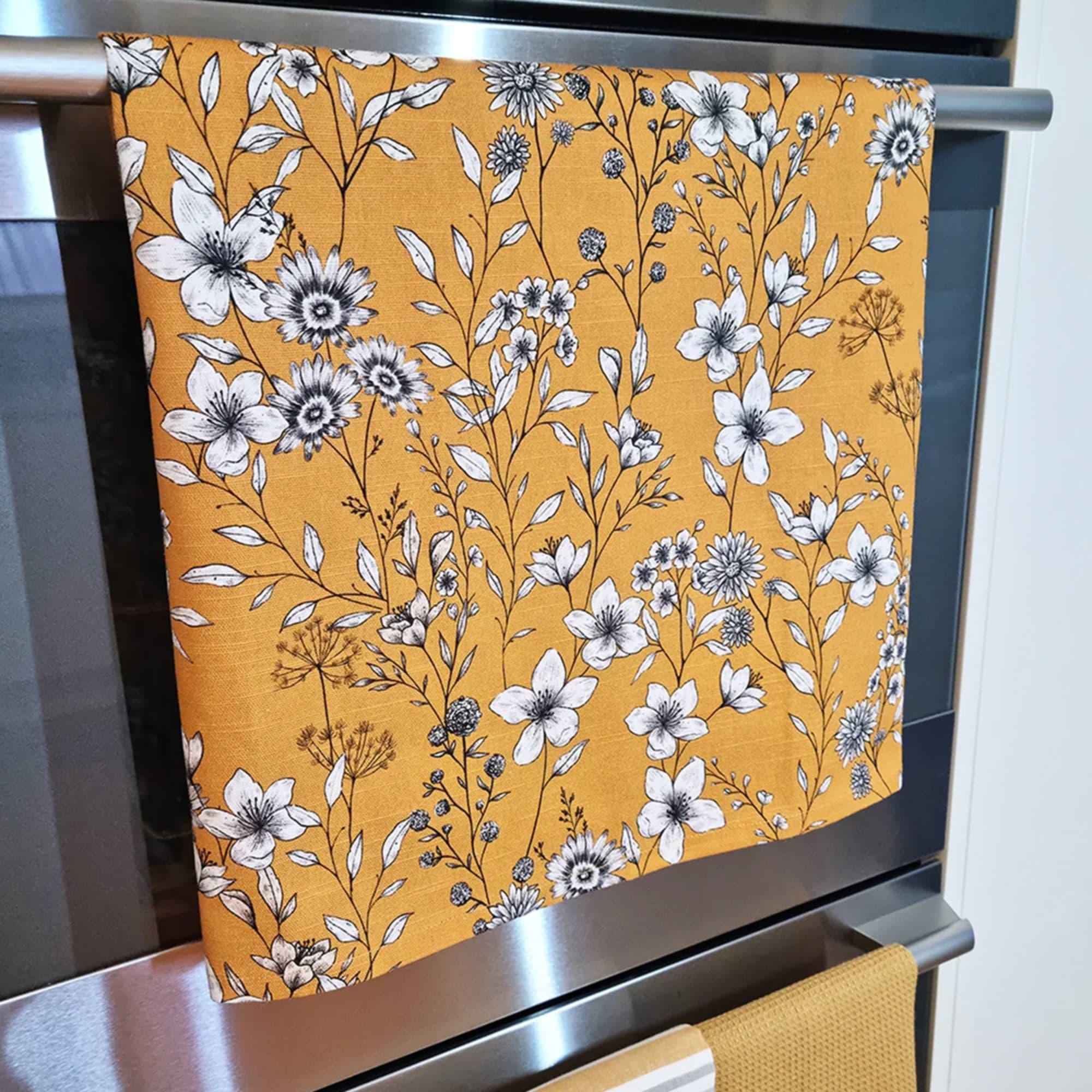 J.Elliot Home Blossom Tea Towel 3pk Mustard Image 3