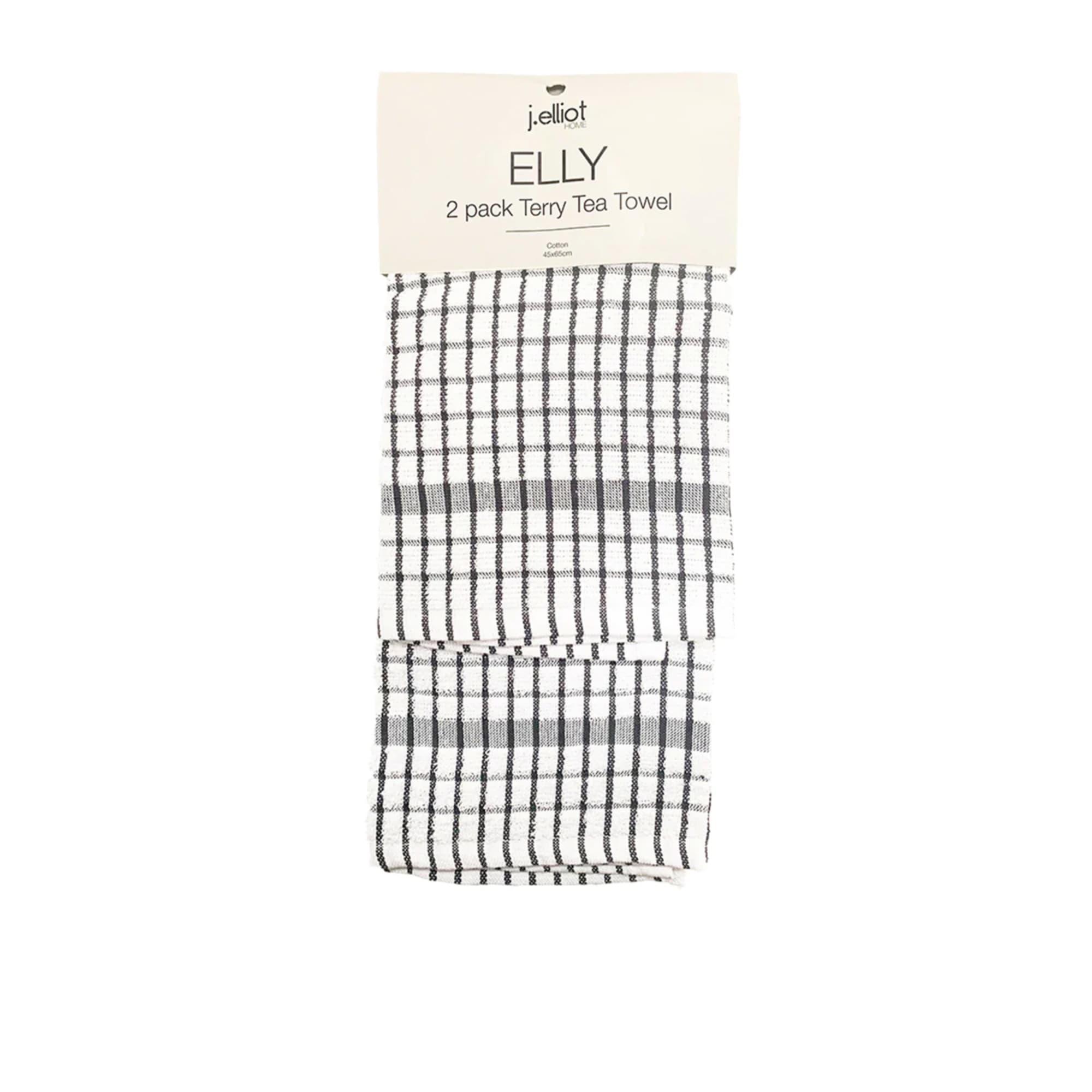 J.Elliot Home Elly Tea Towel Set of 2 Charcoal Image 1