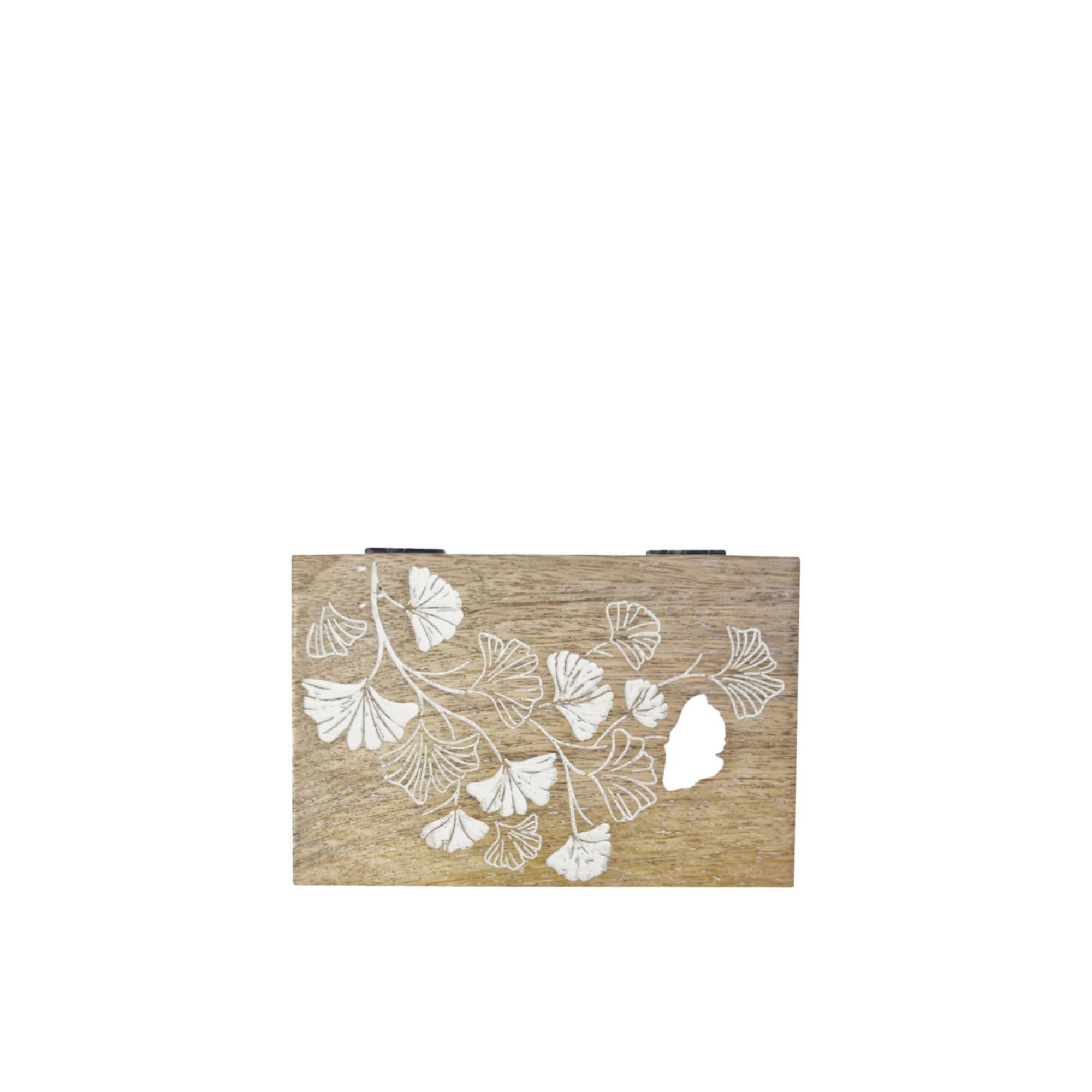 J.Elliot Home Ginkgo Rectangular Trinket Box 15x10cm Natural Image 3