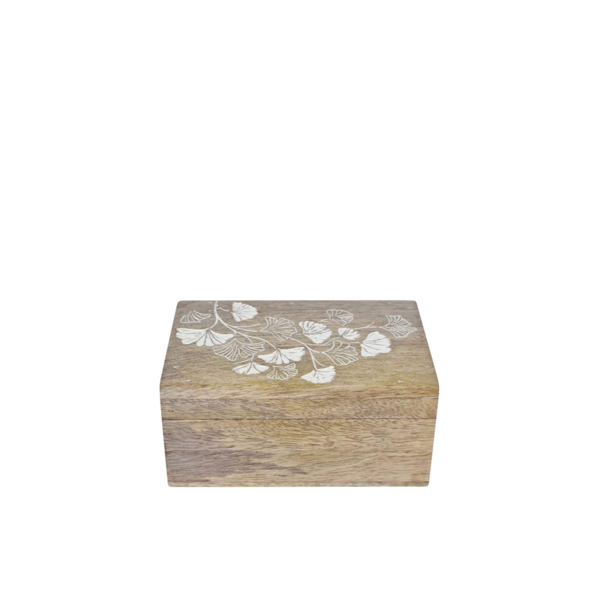 J.Elliot Home Ginkgo Rectangular Trinket Box 15x10cm Natural Image 4