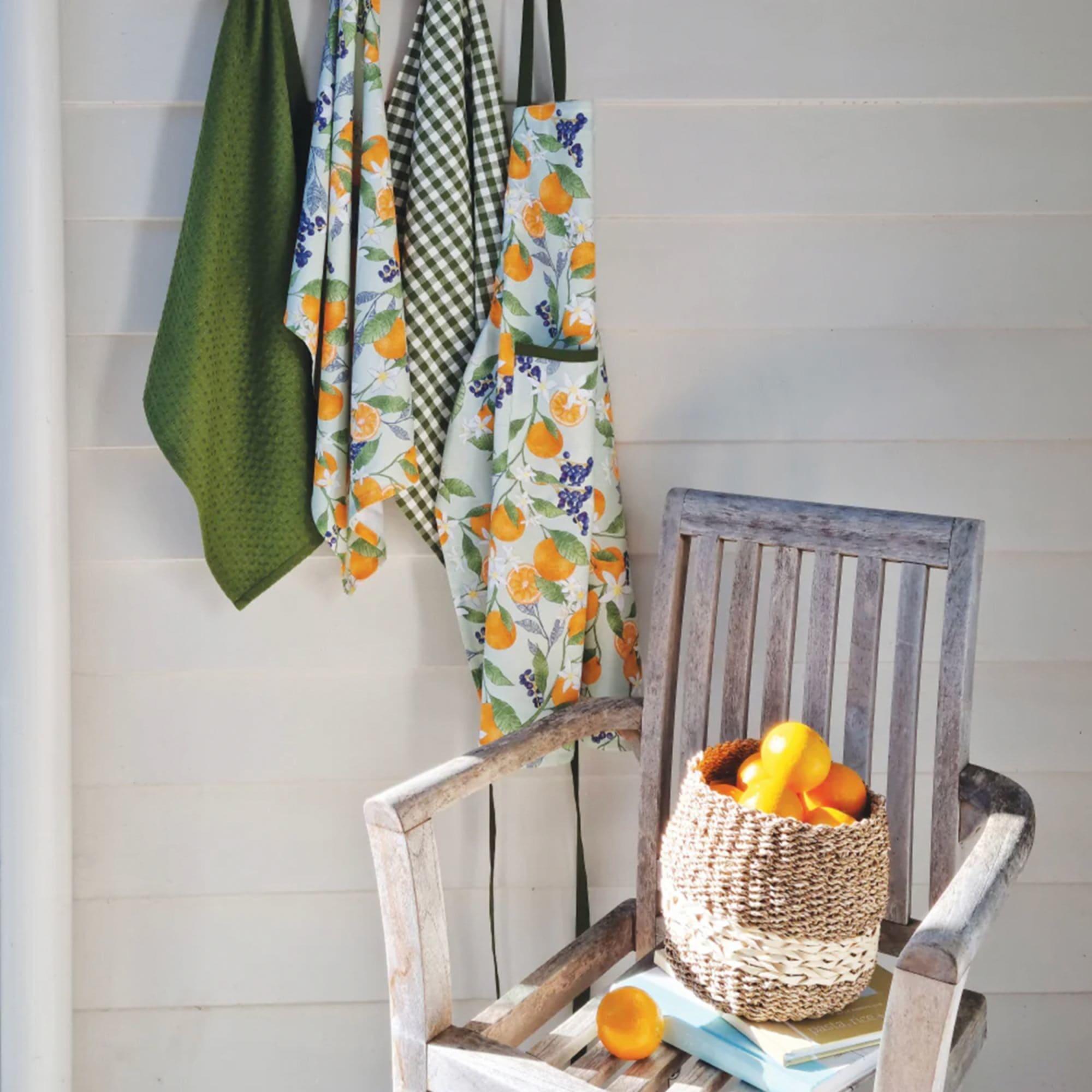 J Elliot Home Orange Tea Towel Set of 3 Seafoam Image 4