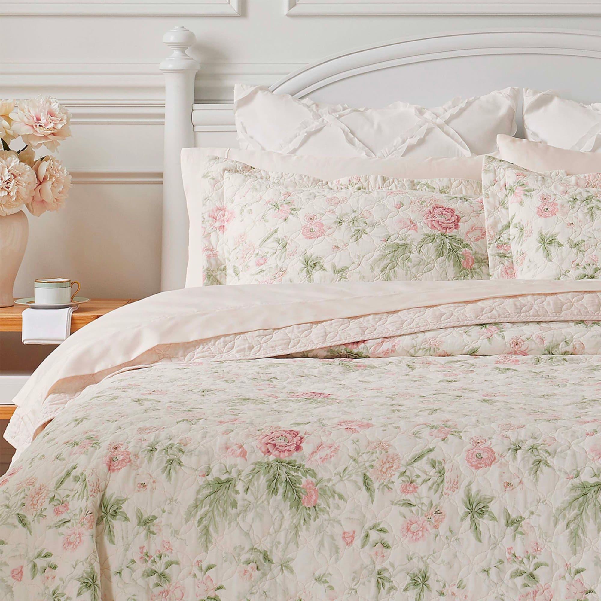 Laura Ashley Breezy Floral Printed Coverlet Set Queen Image 3
