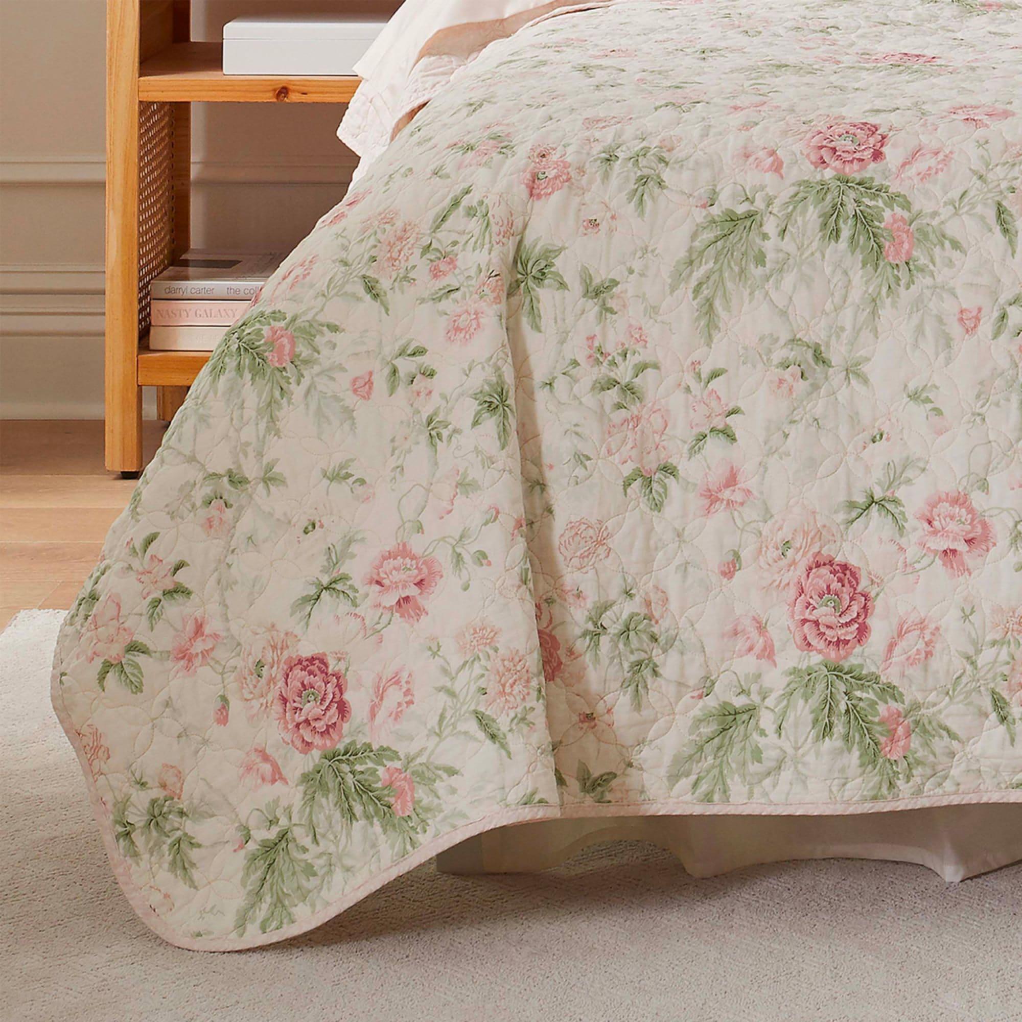 Laura Ashley Breezy Floral Printed Coverlet Set Queen Image 4