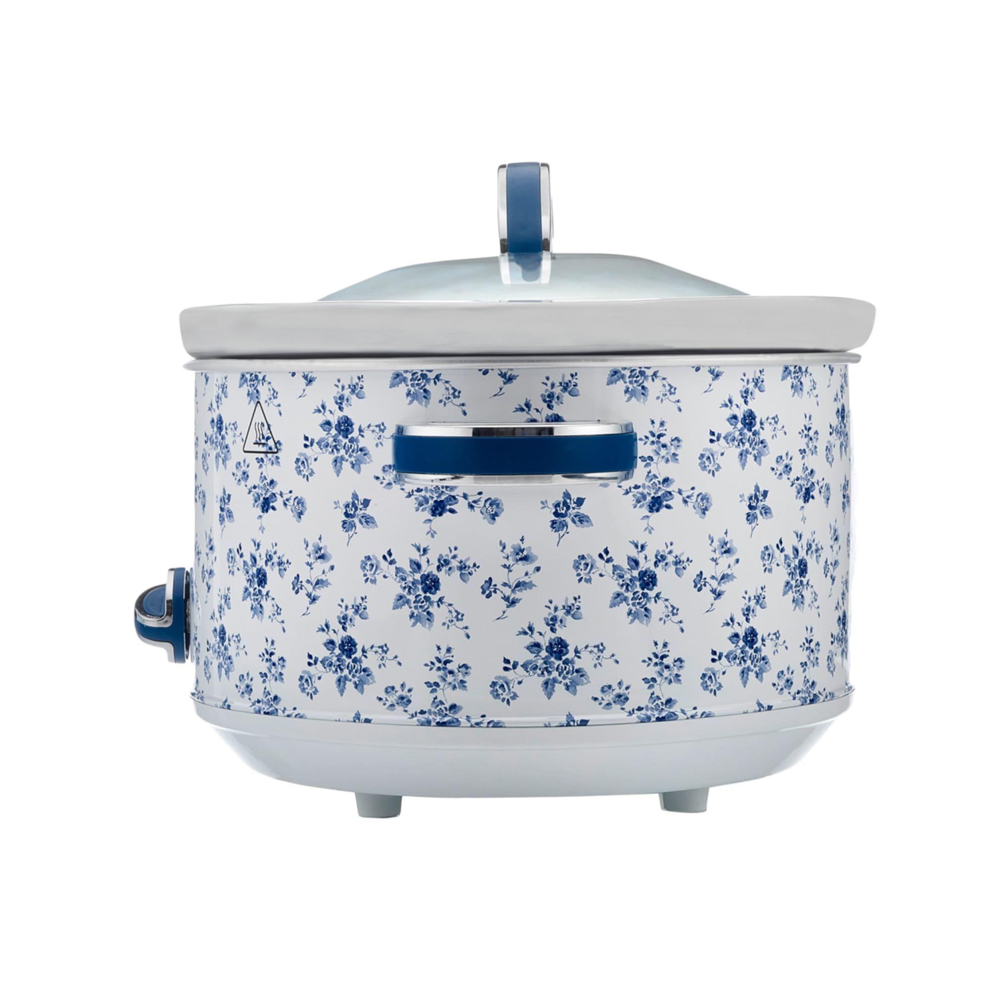 Laura Ashley China Rose Slow Cooker 6.5L White and Blue Image 4