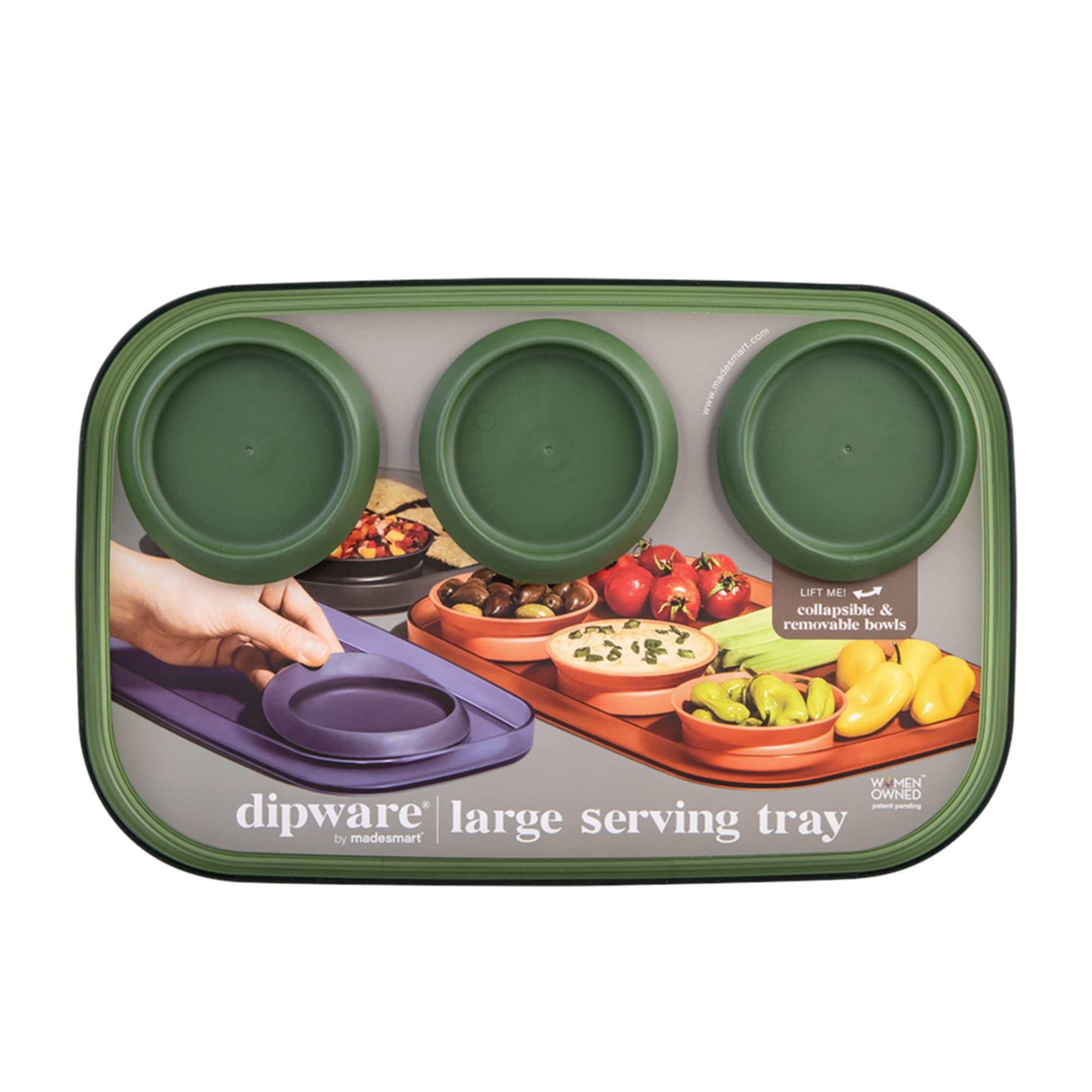 Madesmart Dipware Large Serving Tray with 3 Bowls Olive Green Image 3
