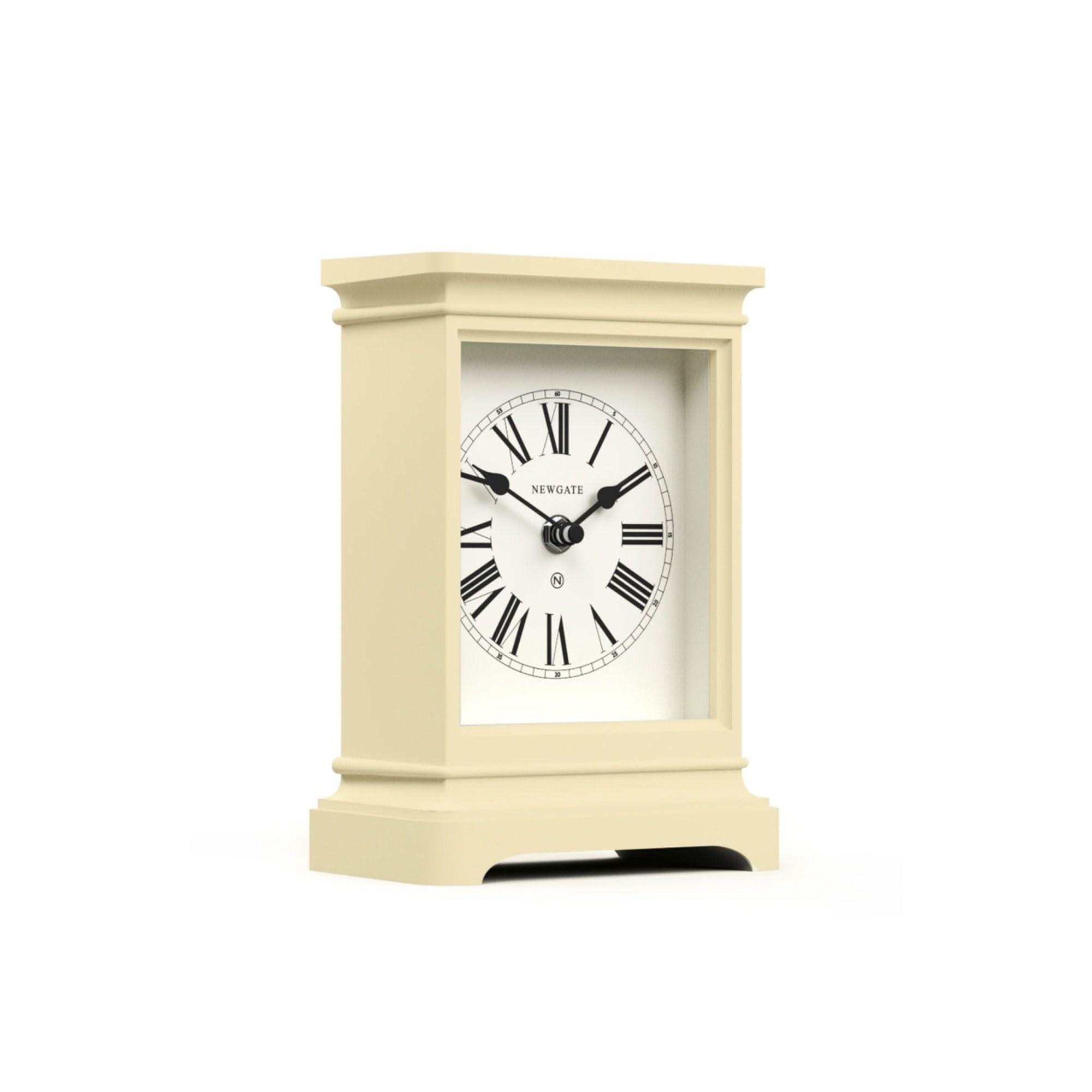 Newgate Time Lord Mantel Clock Matte Linen White Image 3