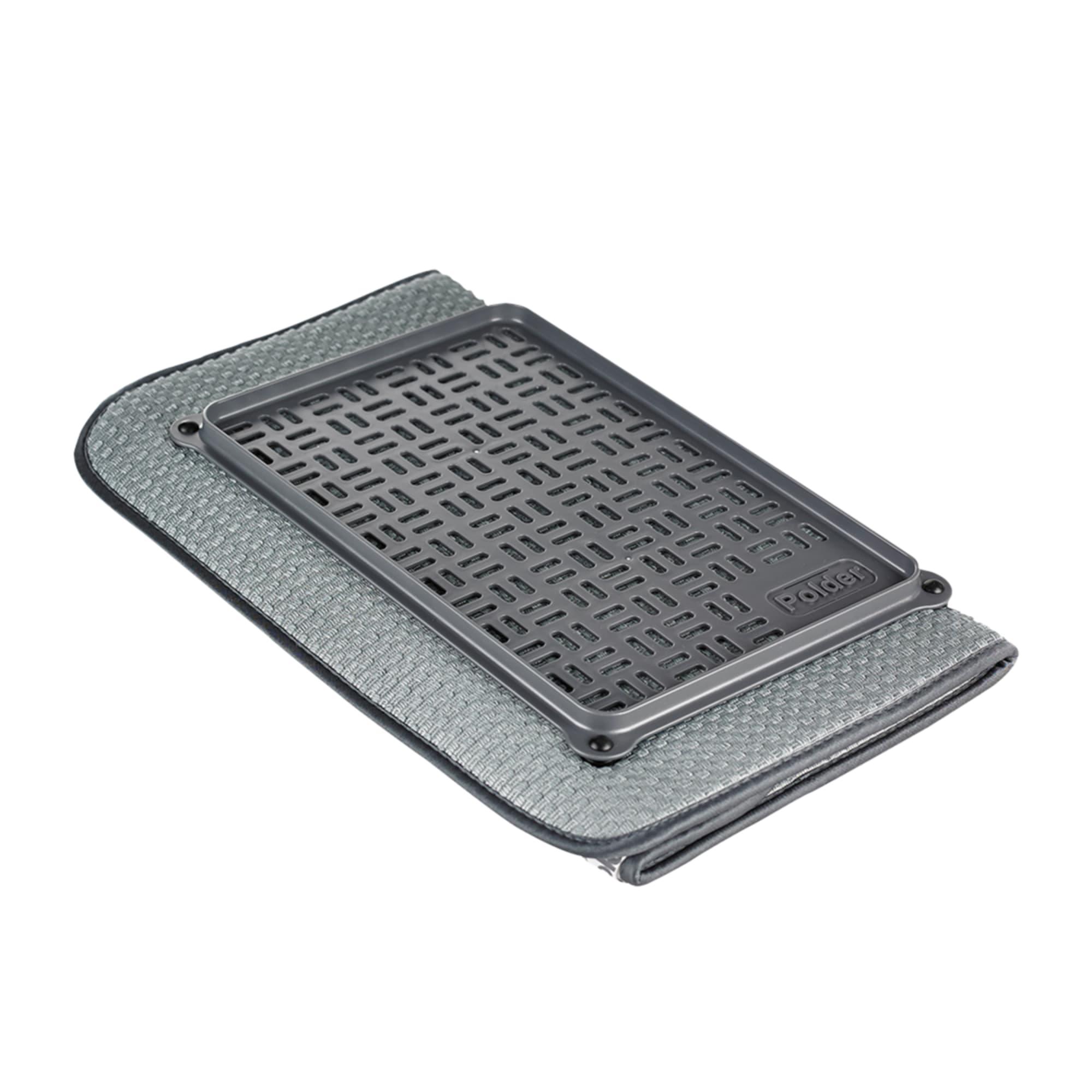 Polder Microfibre Drying Mat with Glass Tray Gray Image 3