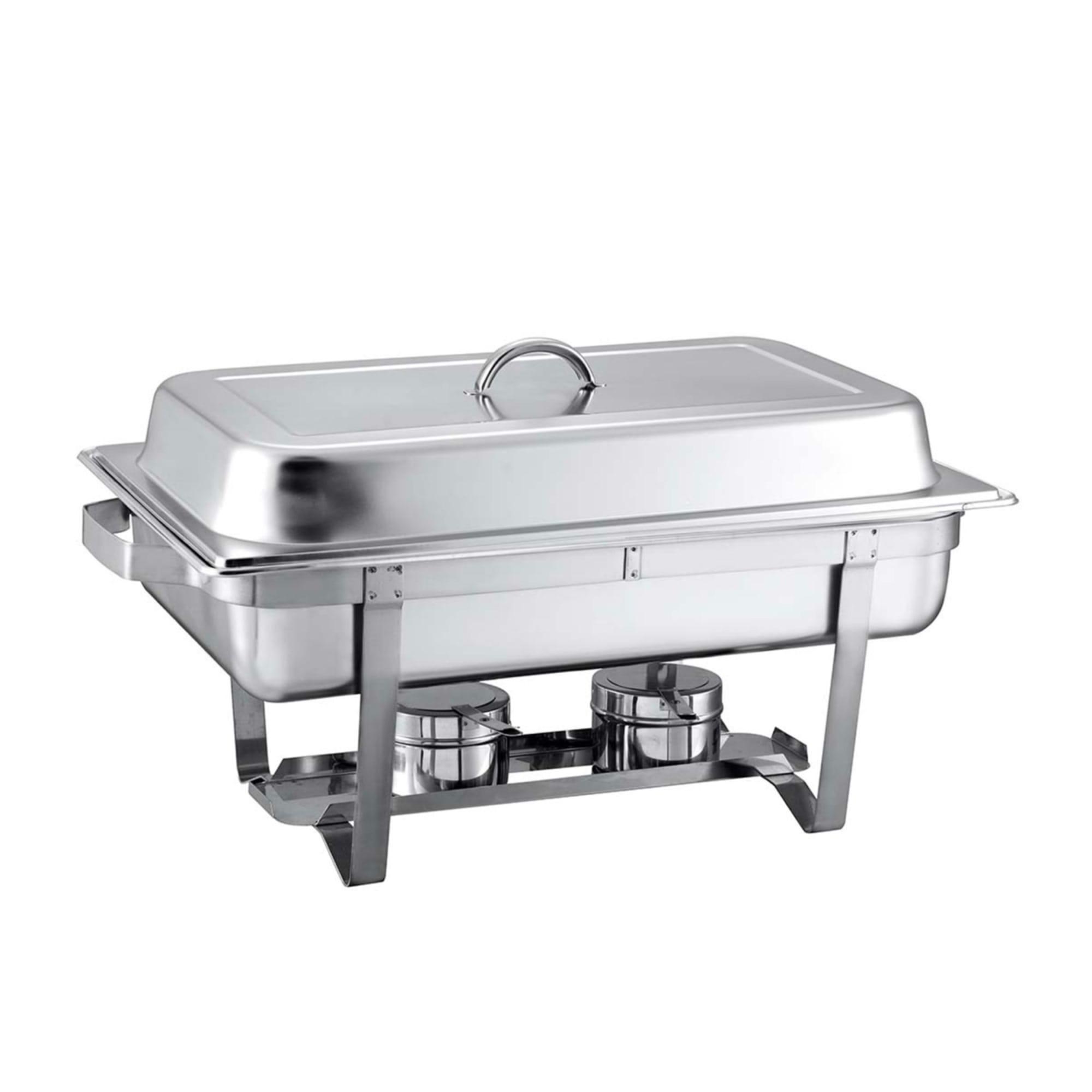 Soga Rectangular Stainless Steel Triple Tray Chafing Dish Set of 2 Image 3