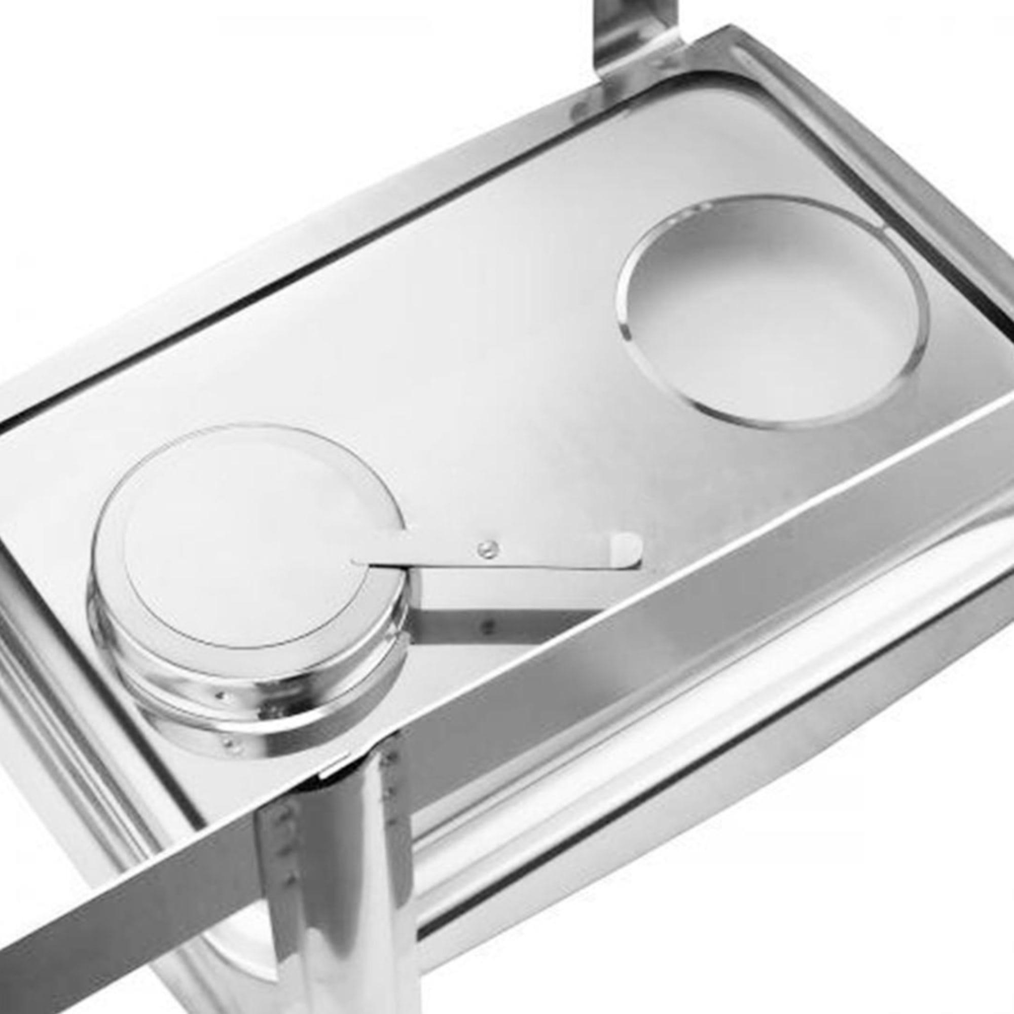 Soga Rectangular Stainless Steel 3 Pans Chafing Dish with Roll Top Set of 2 Image 3