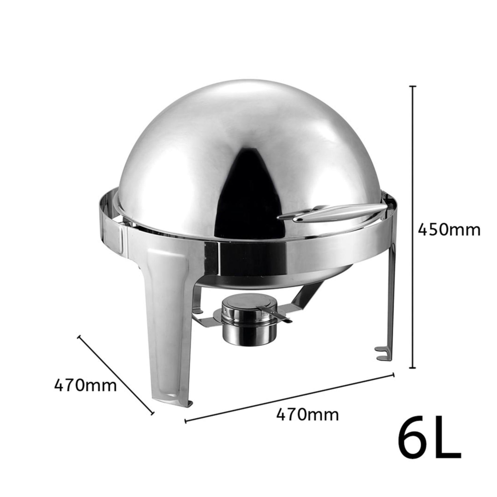 Soga Round Stainless Steel Chafing Dish with Roll Top Set of 2 Image 5