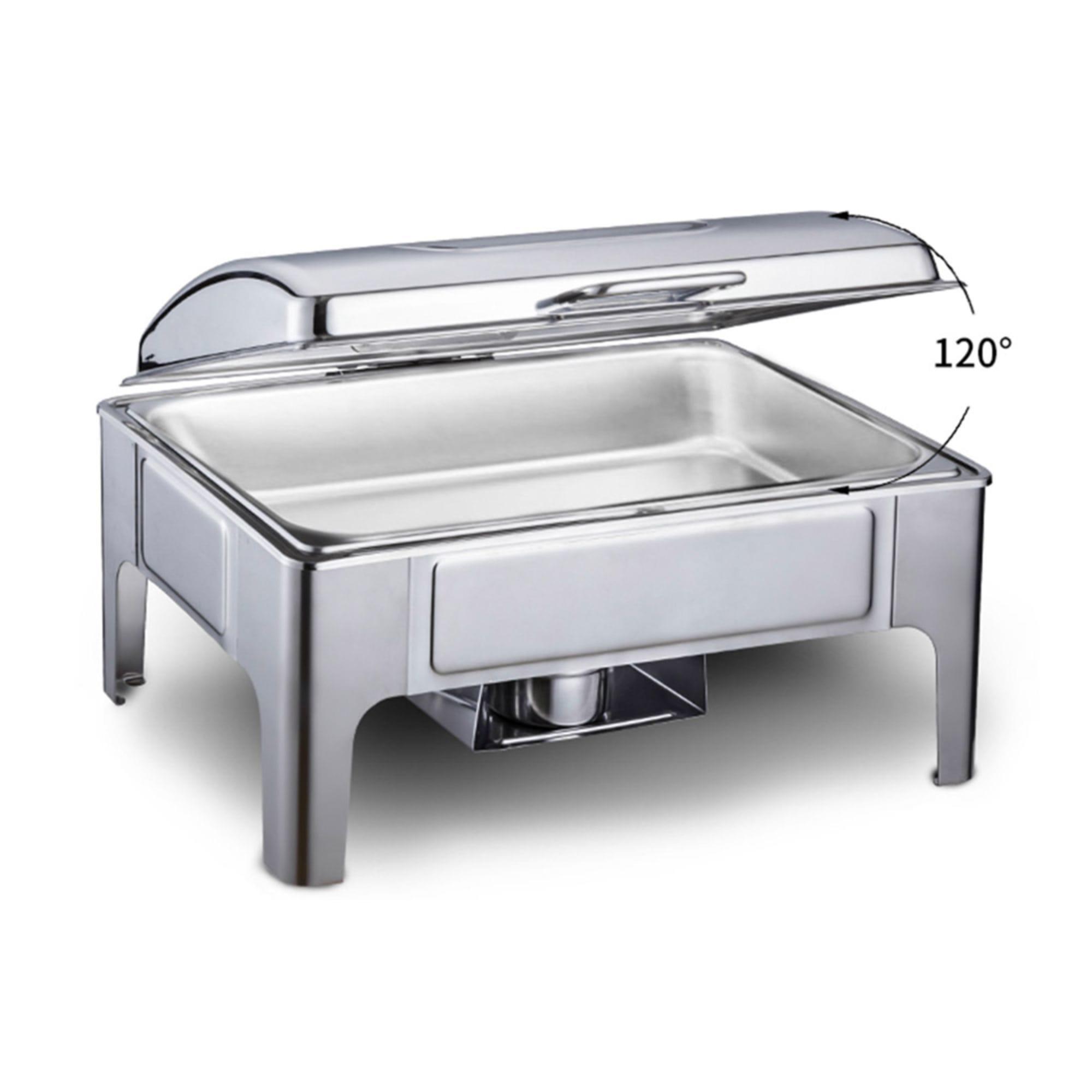Soga Rectangular Stainless Steel Chafing Dish with Window Lid Set of 2 Image 5
