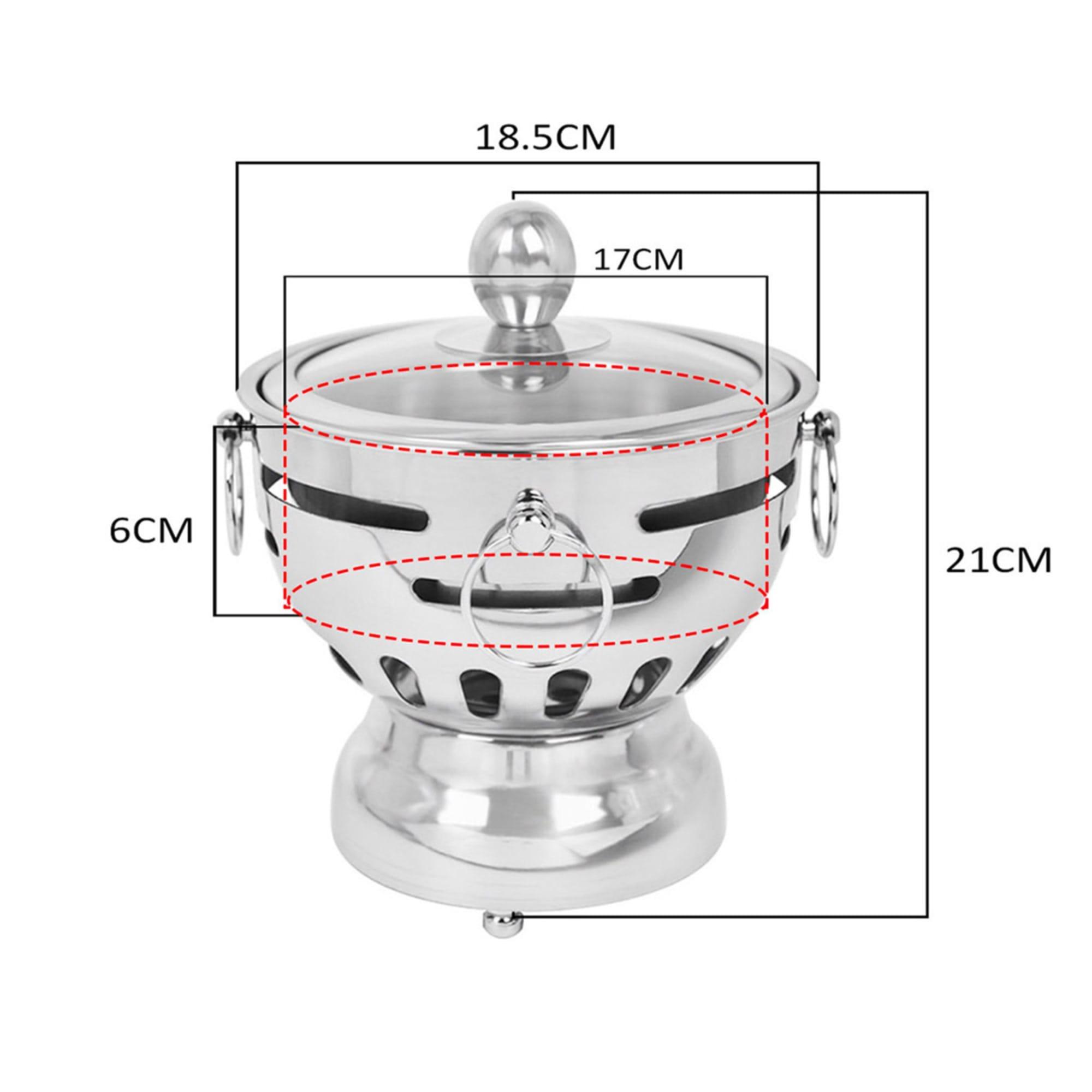 Soga Round Stainless Steel Single Hot Pot with Glass Lid 18.5cm Set of 2 Image 10