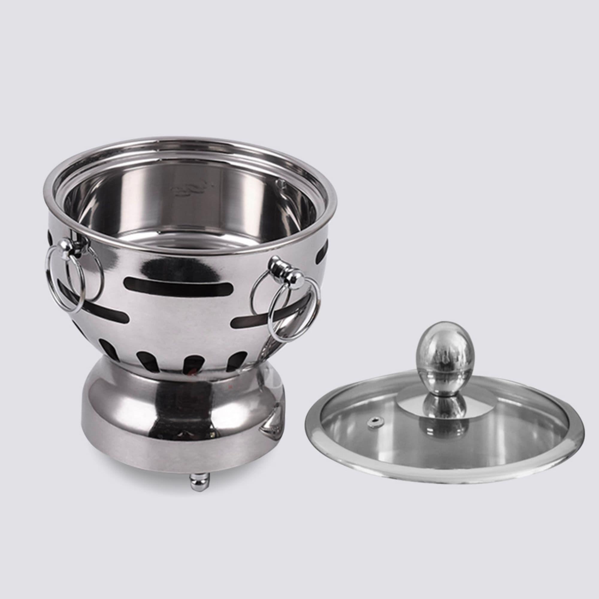 Soga Round Stainless Steel Single Hot Pot with Glass Lid 18.5cm Set of 2 Image 6