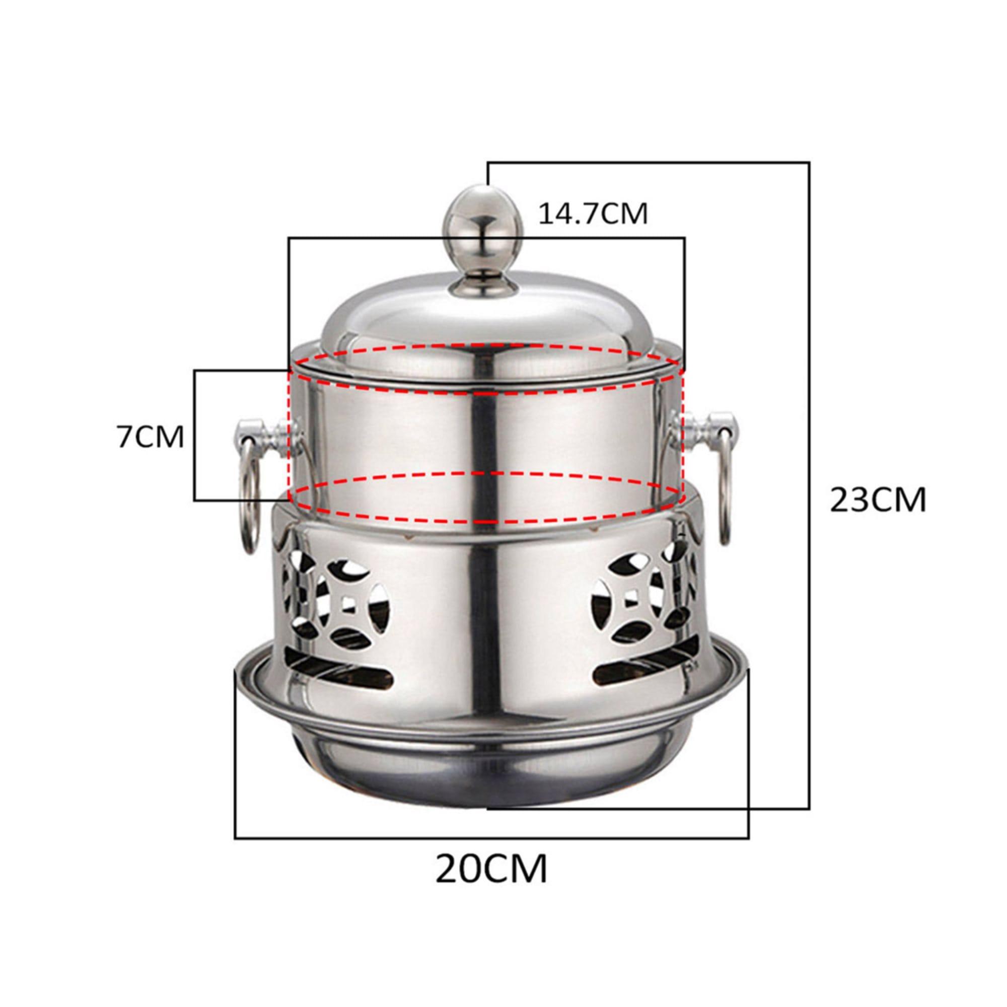 Soga Round Stainless Steel Single Hot Pot with Lid 20cm Set of 2 Image 8