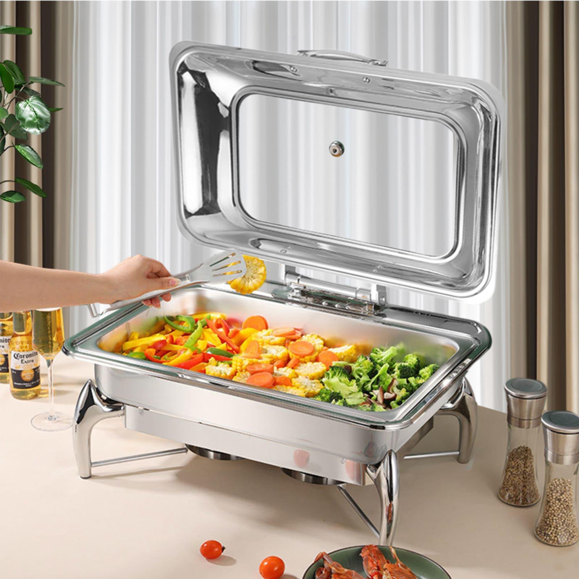 Soga Rectangular Stainless Steel Chafing Dish with Top Lid Set of 2 Image 6