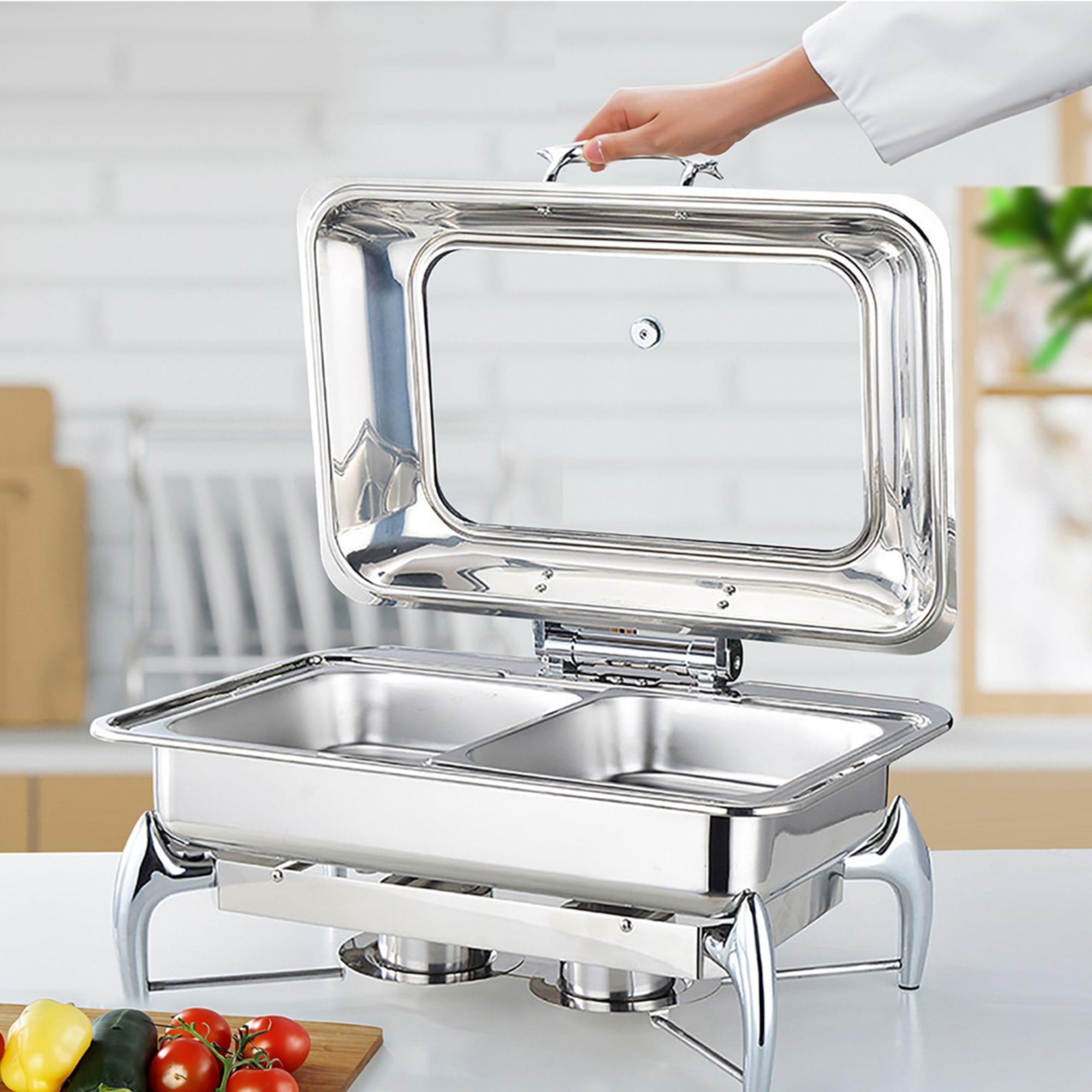 Soga Rectangular Stainless Steel Chafing Dish with Top Lid Set of 2 Image 7