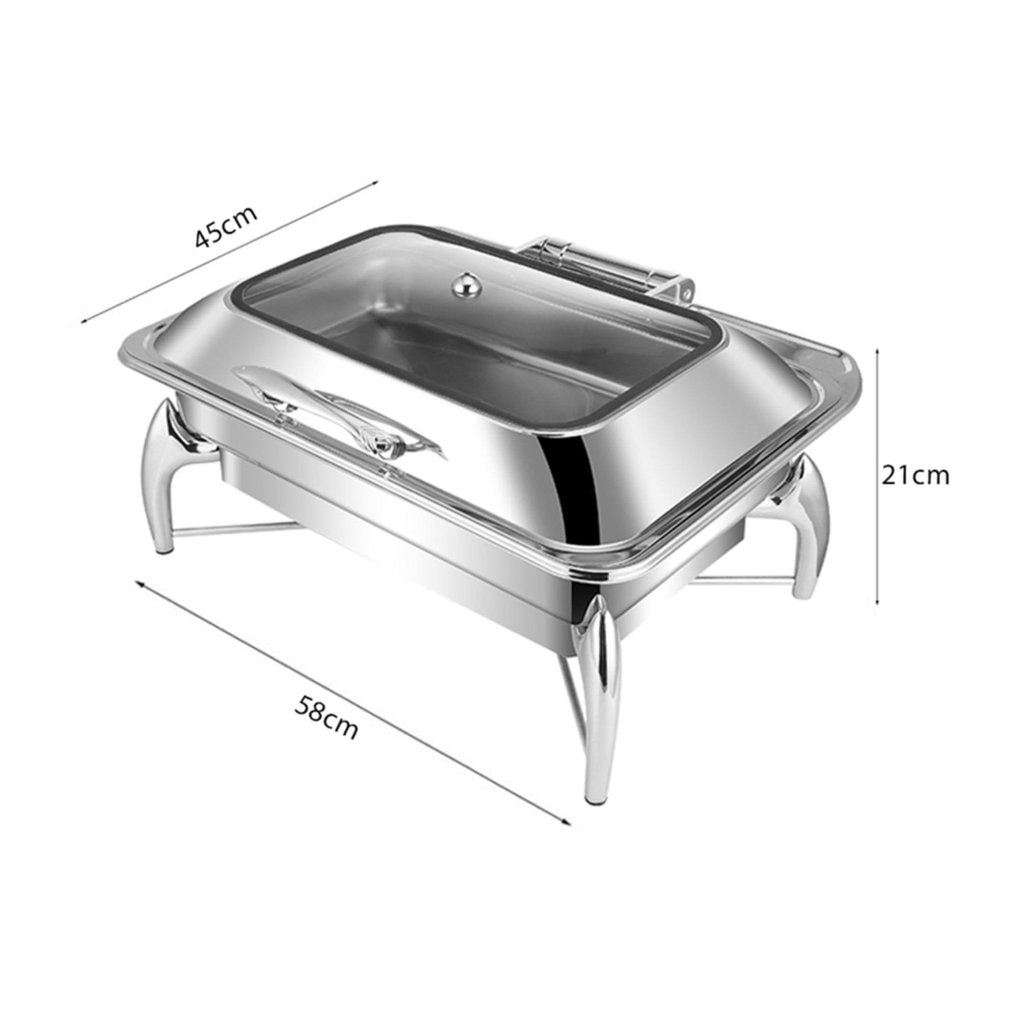 Soga Rectangular Stainless Steel Chafing Dish with Top Lid Set of 2 Image 8