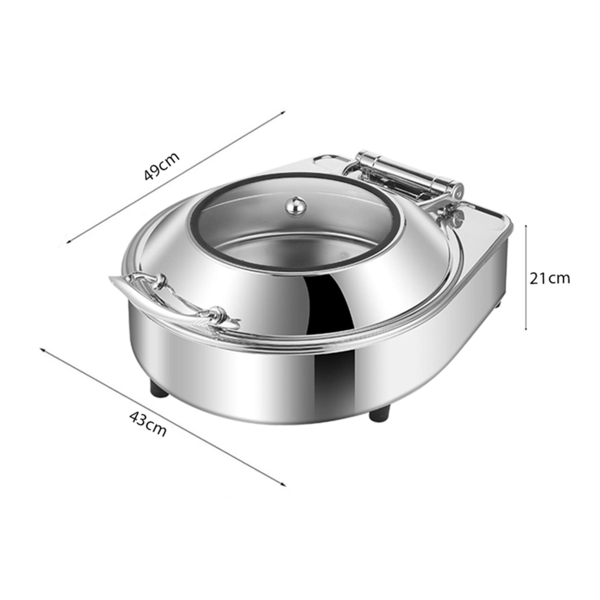 Soga Round Stainless Steel Chafing Dish with Top Lid Set of 2 Image 5