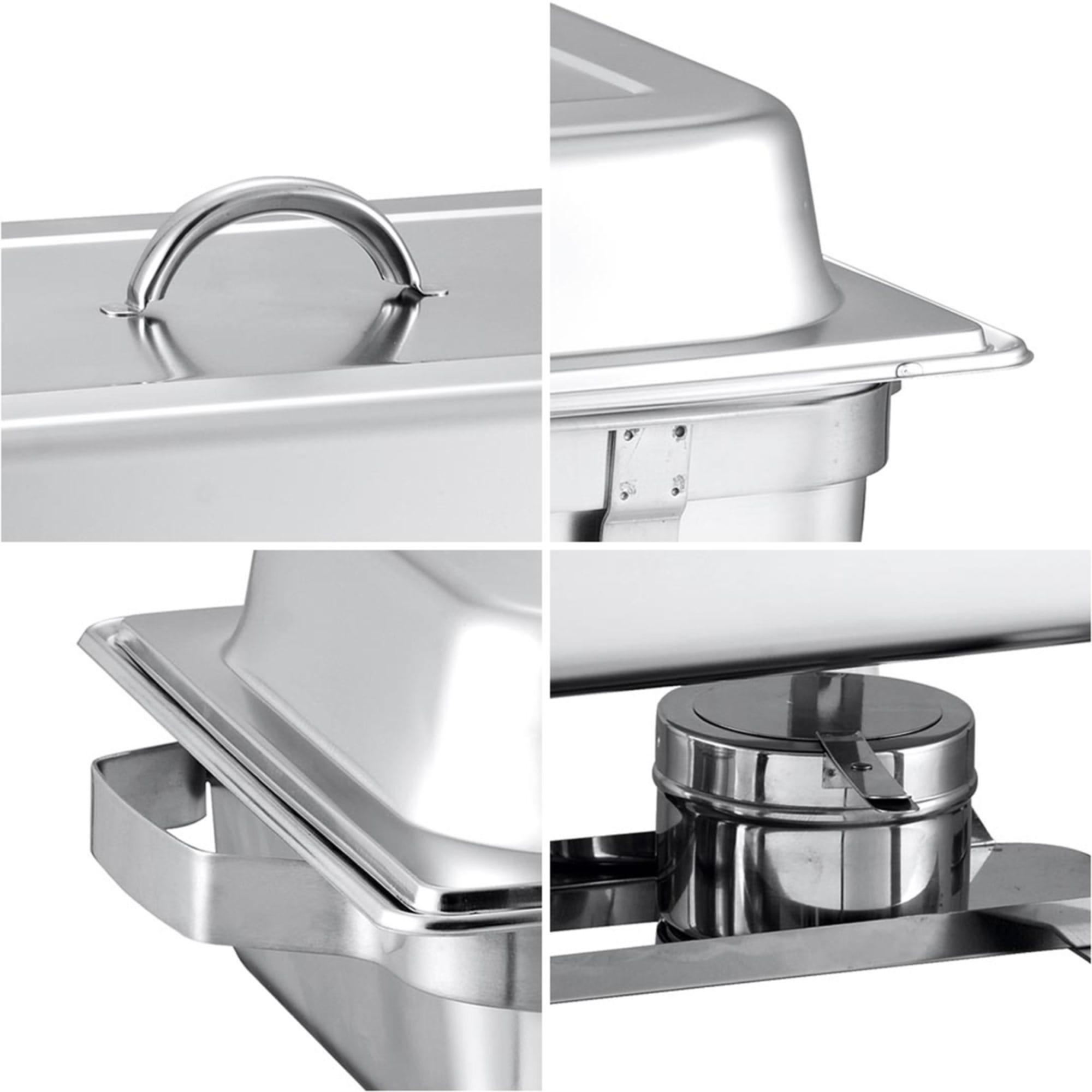 Soga Rectangular Stainless Steel Dual Tray Chafing Dish Image 5