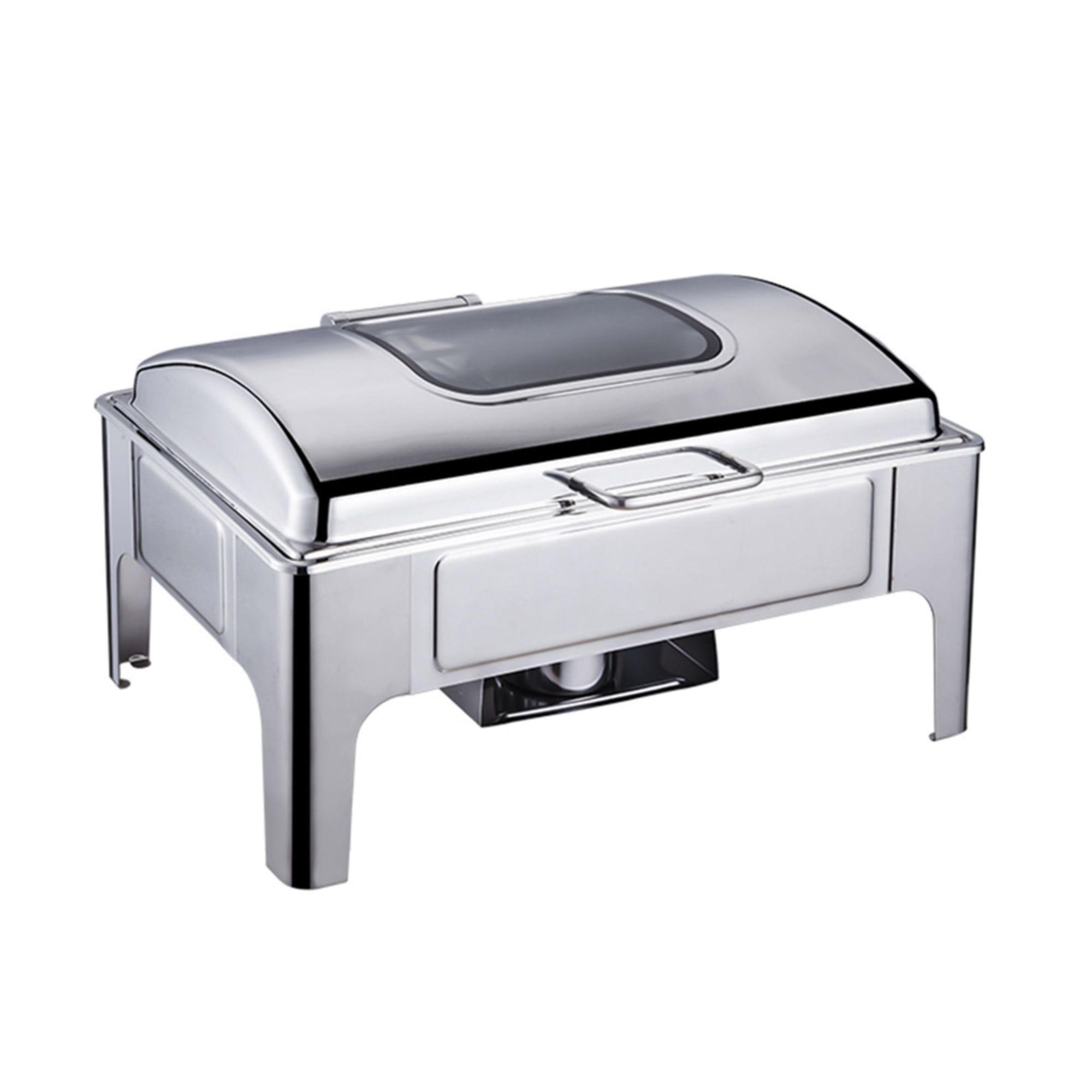 Soga Rectangular Stainless Steel Chafing Dish with Window Lid Image 4