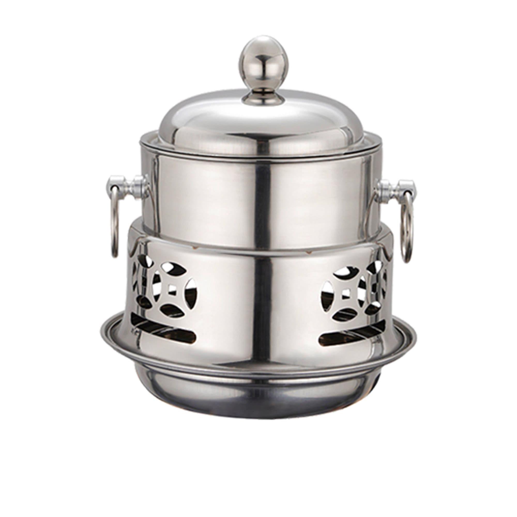 Soga Round Stainless Steel Single Hot Pot with Lid 20cm Image 1