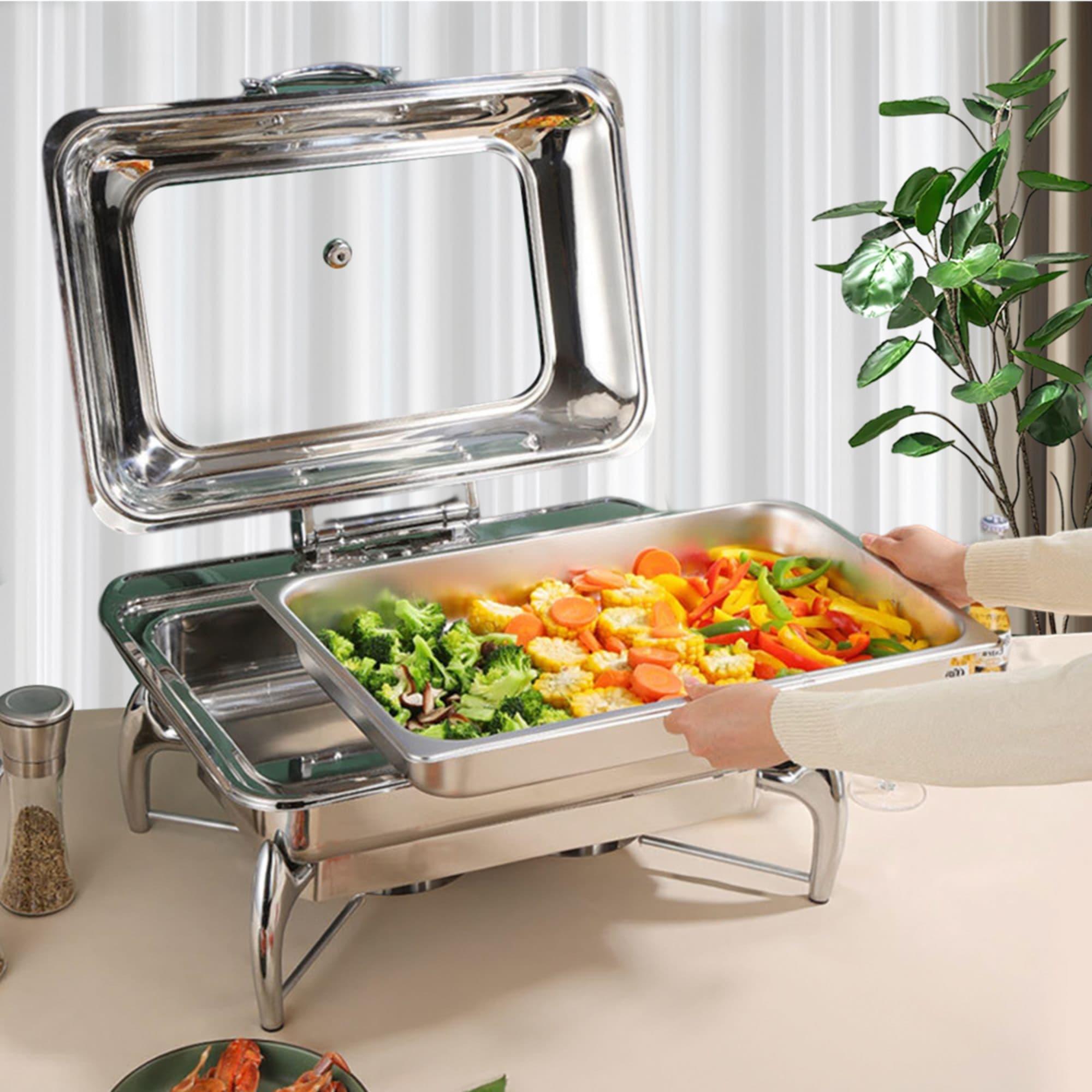 Soga Rectangular Stainless Steel Chafing Dish with Top Lid Image 5