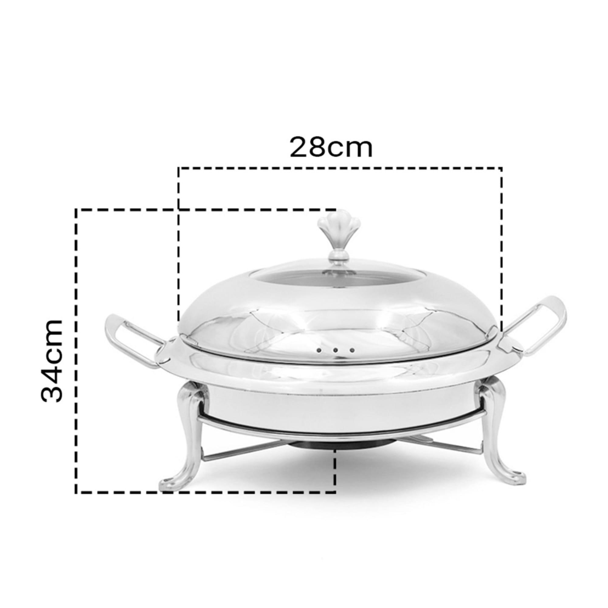Soga Round Stainless Steel Chafing Dish with Glass Top Lid Silver Image 6