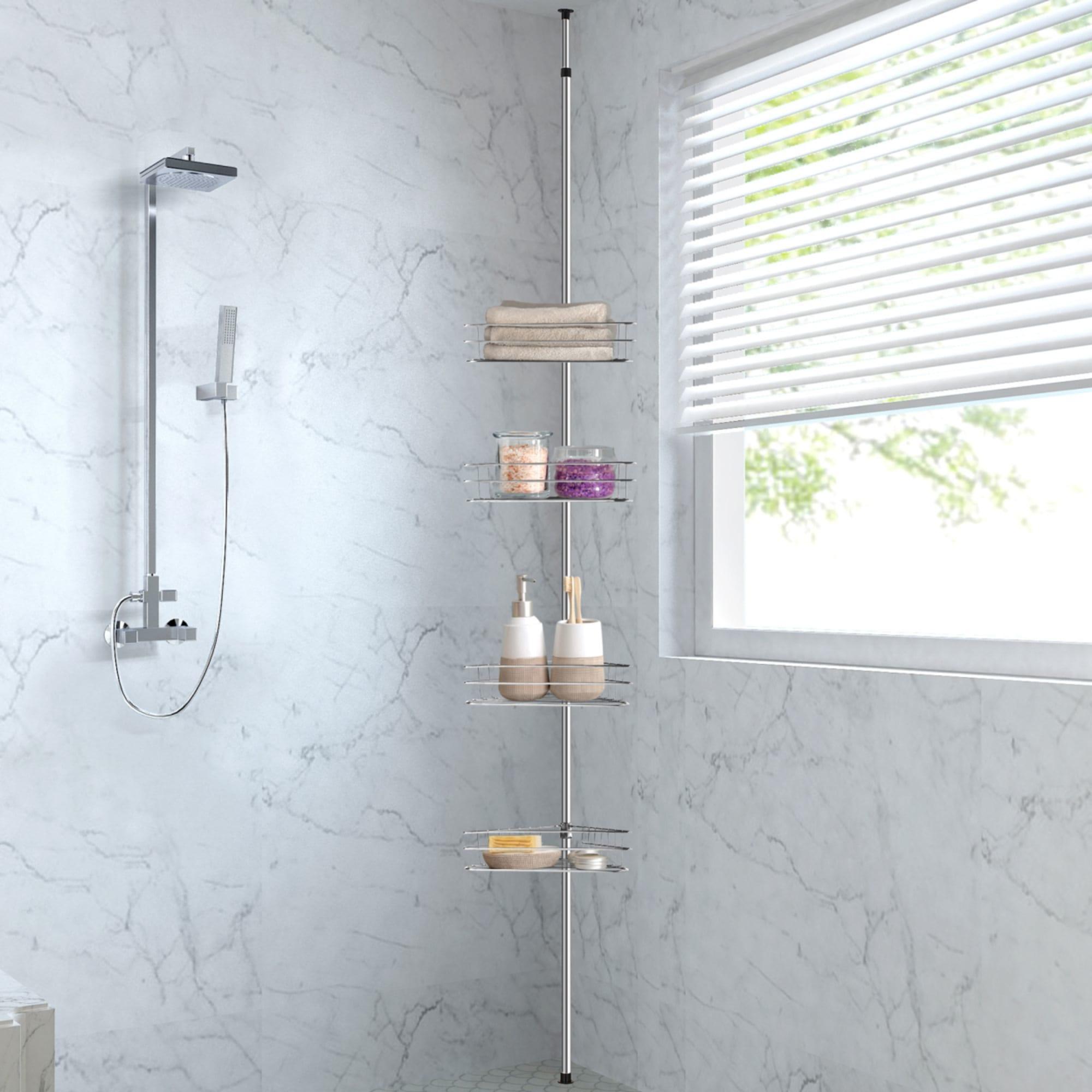 Sherwood Home 4 Tier Shower Caddy Silver Image 2