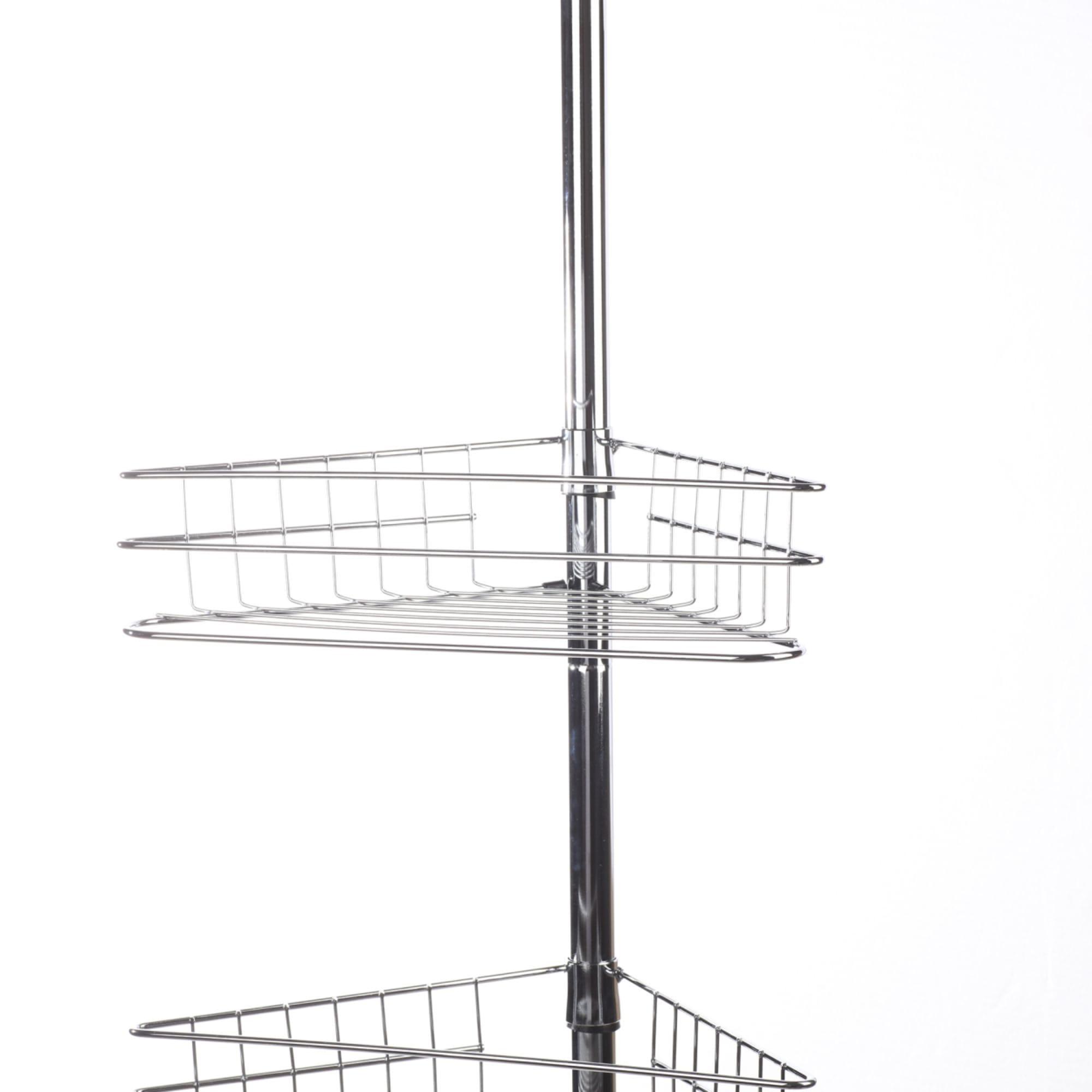 Sherwood Home 4 Tier Shower Caddy Silver Image 3