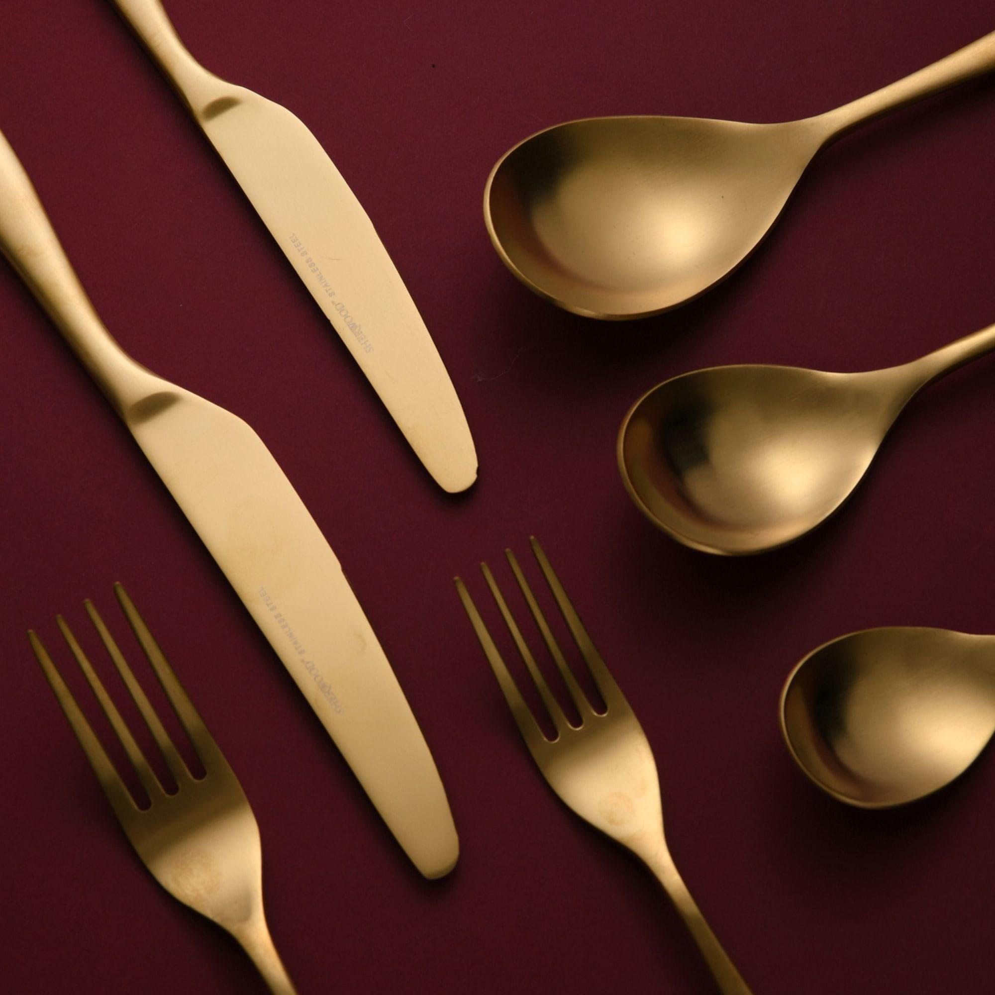 Sherwood Nouveau Cutlery Set 56pc Matte Gold Image 3