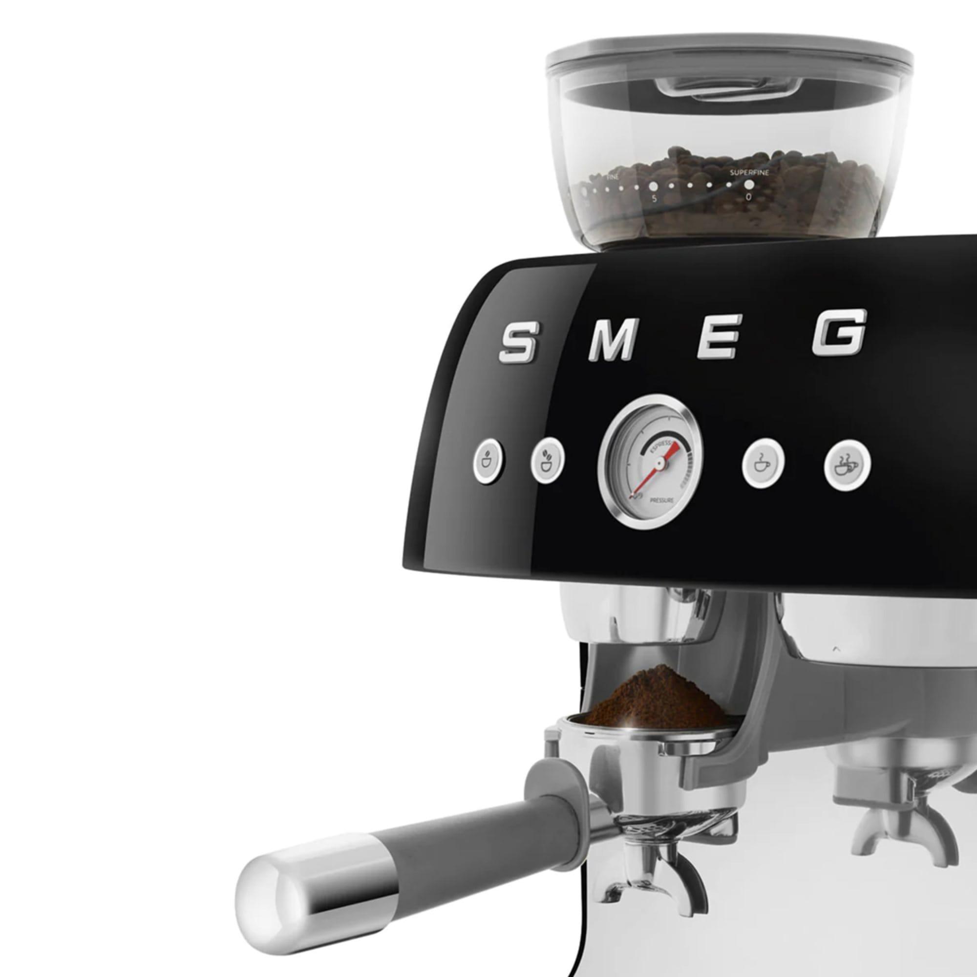 Smeg 50's Retro Style Espresso Machine with Built In Grinder Black Image 3