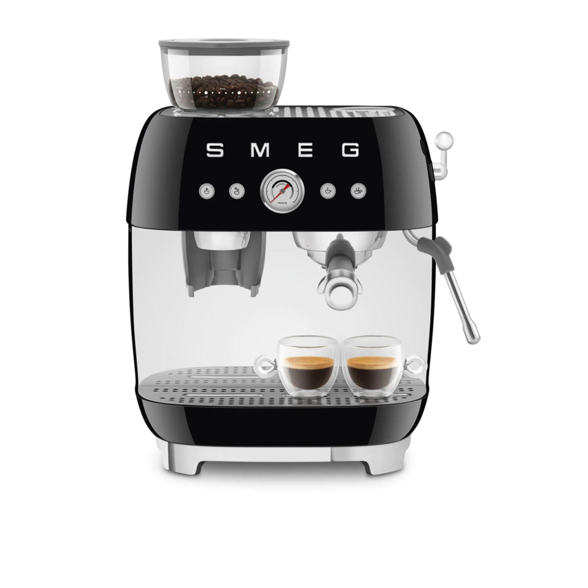 Smeg 50's Retro Style Espresso Machine with Built In Grinder Black Image 5