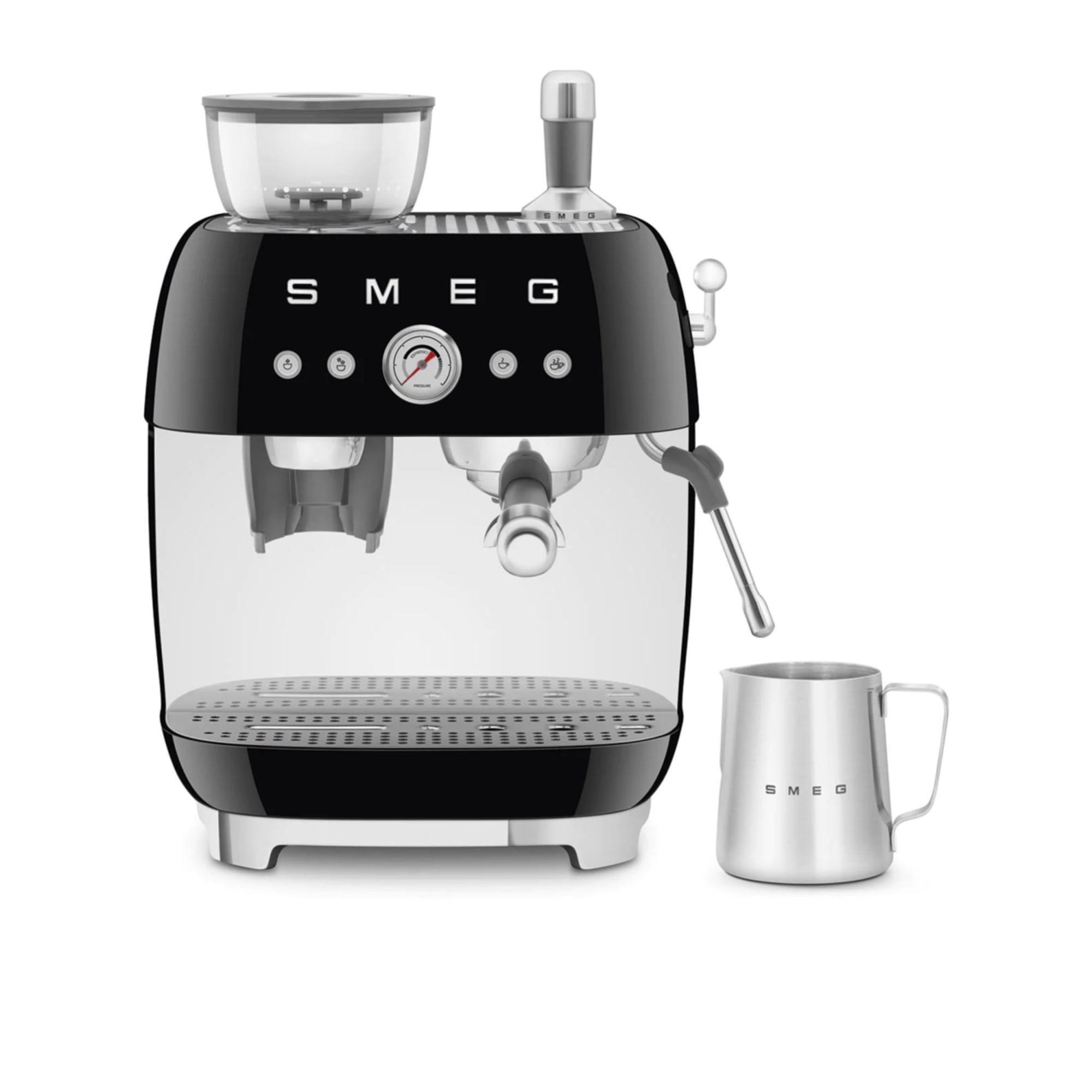 Smeg 50's Retro Style Espresso Machine with Built In Grinder Black Image 6