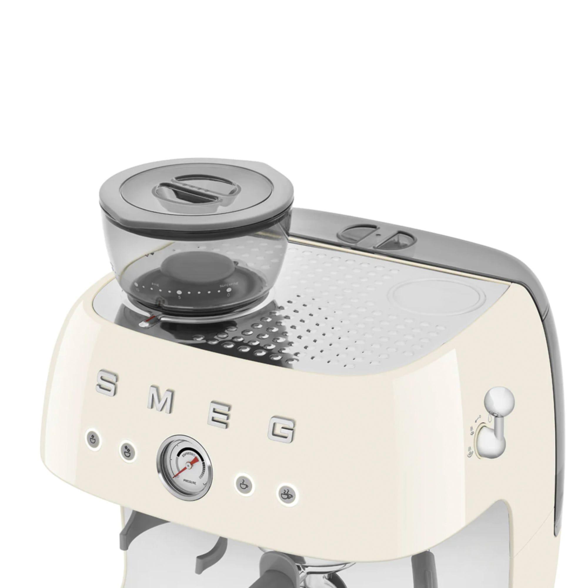 Smeg 50's Retro Style Espresso Machine with Built In Grinder Cream Image 7