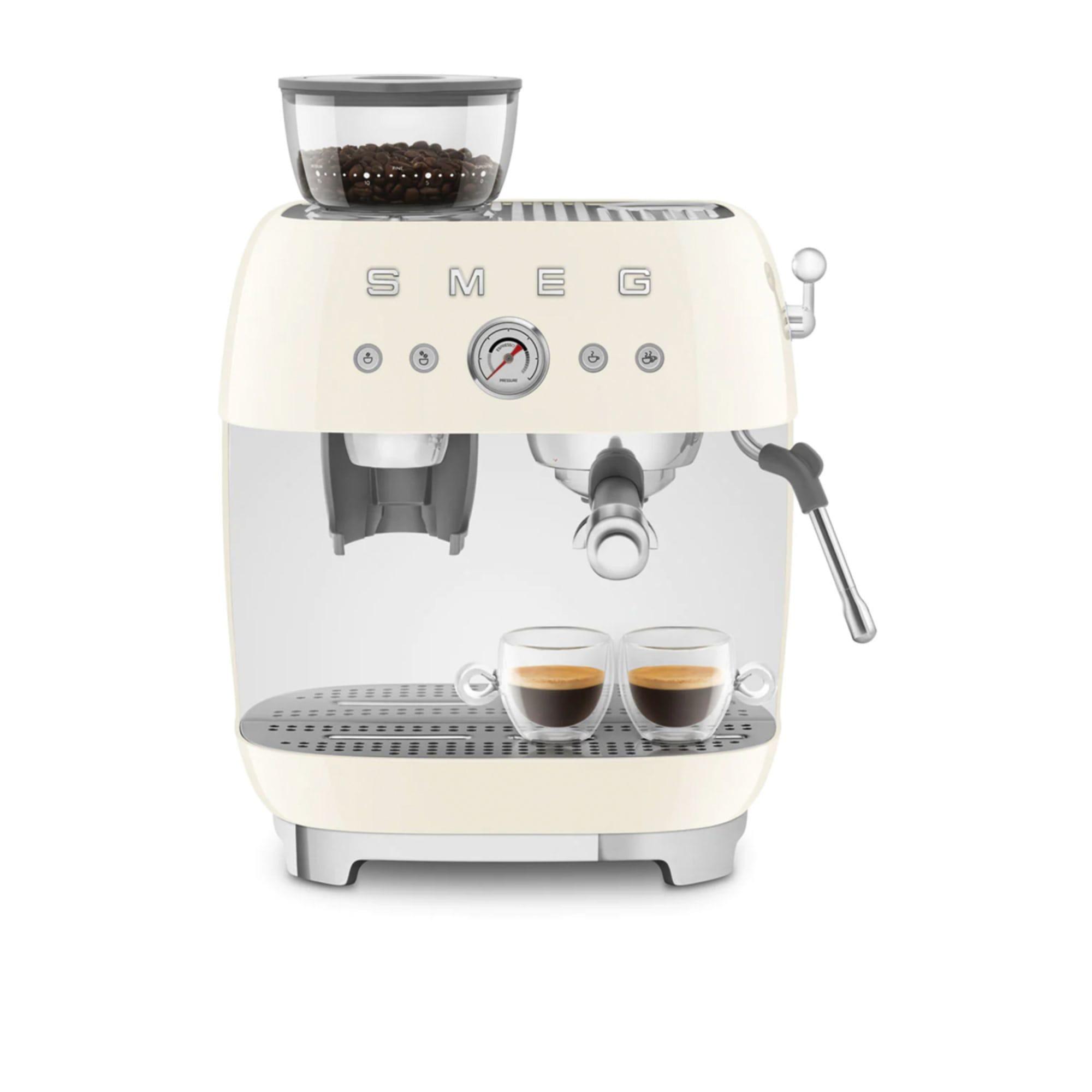 Smeg 50's Retro Style Espresso Machine with Built In Grinder Cream Image 8