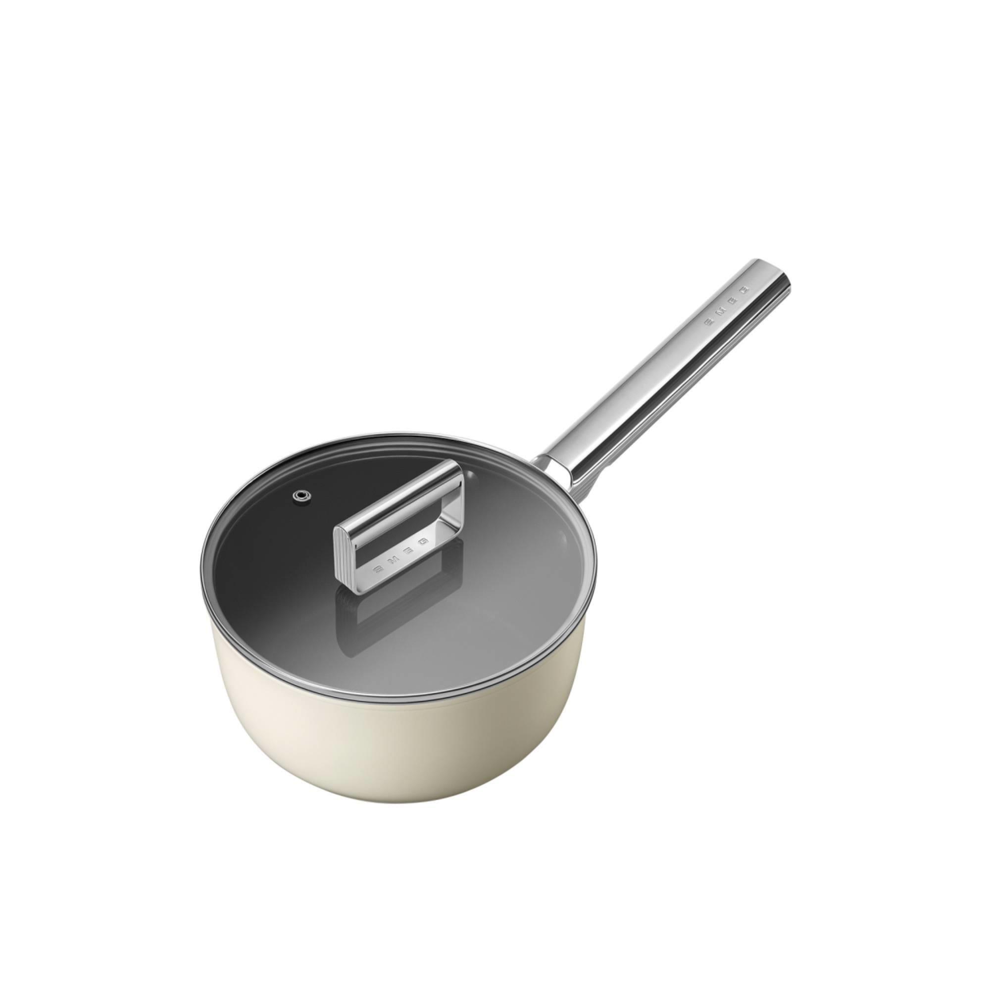 Smeg Non Stick Saucepan with Lid 20cm - 2.7L Cream Image 6