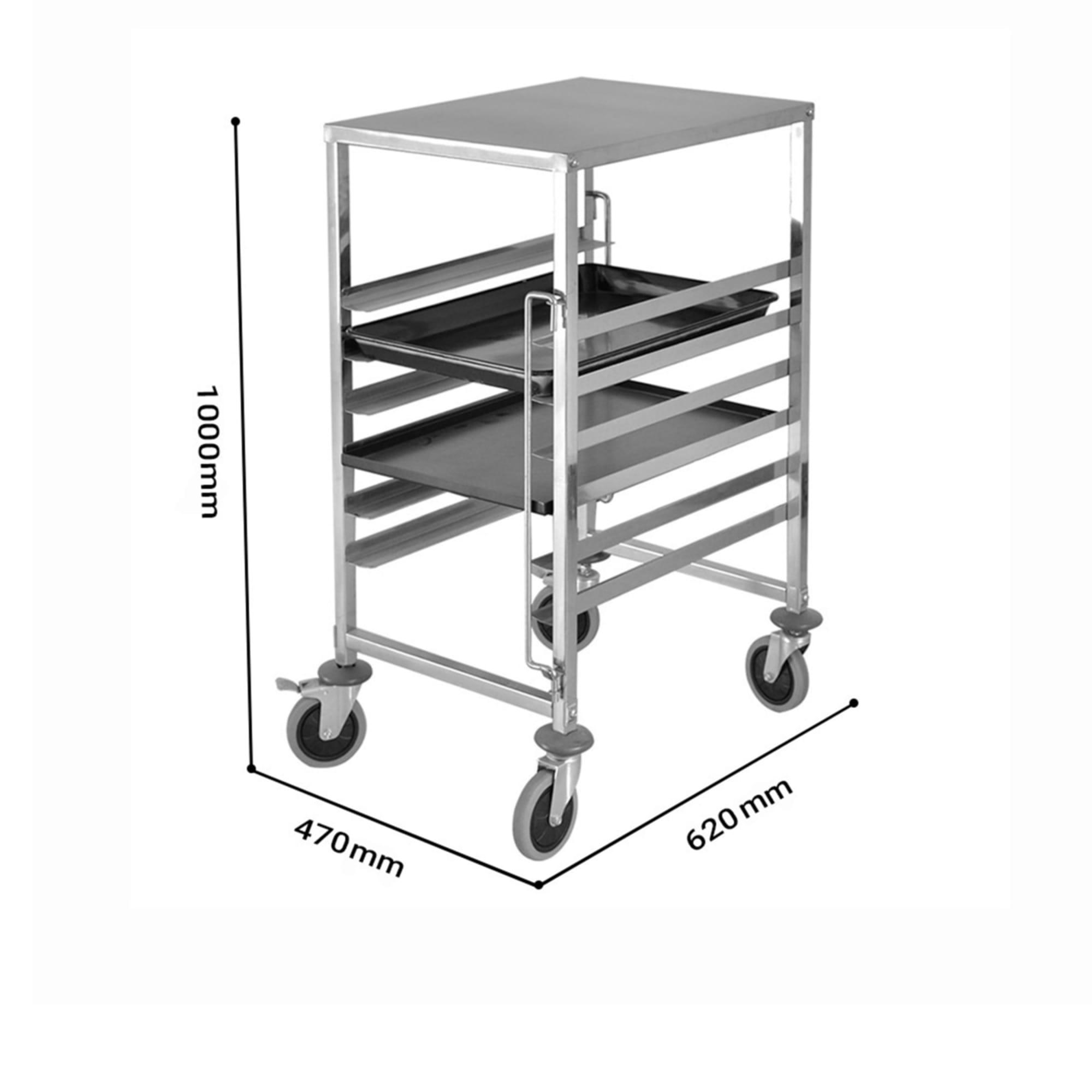 Soga Stainless Steel Gastronorm Trolley 7 Tier Suits 60x40cm Trays Set of 2 Image 5