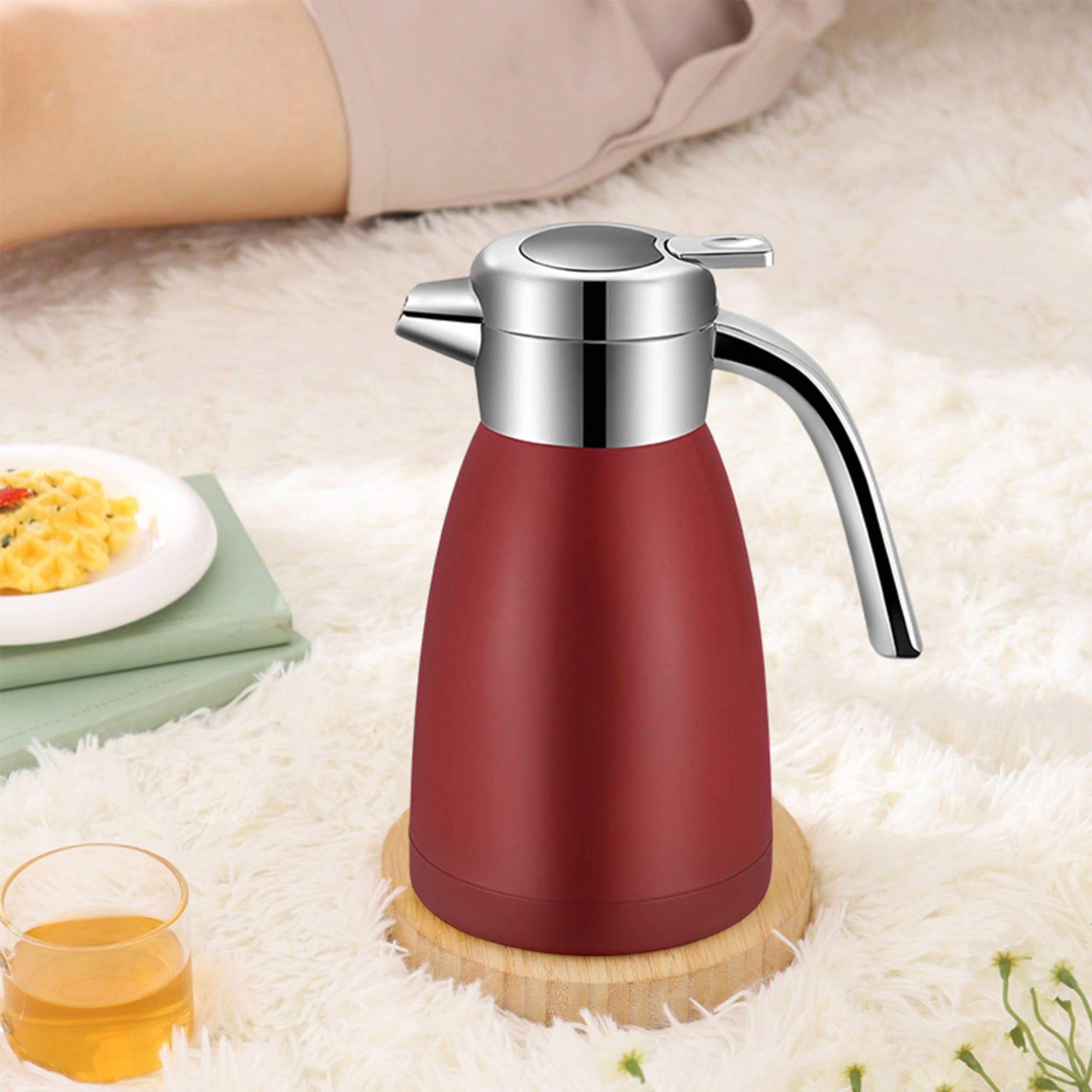 Soga Stainless Steel Insulated Kettle 1.2L Red Image 3