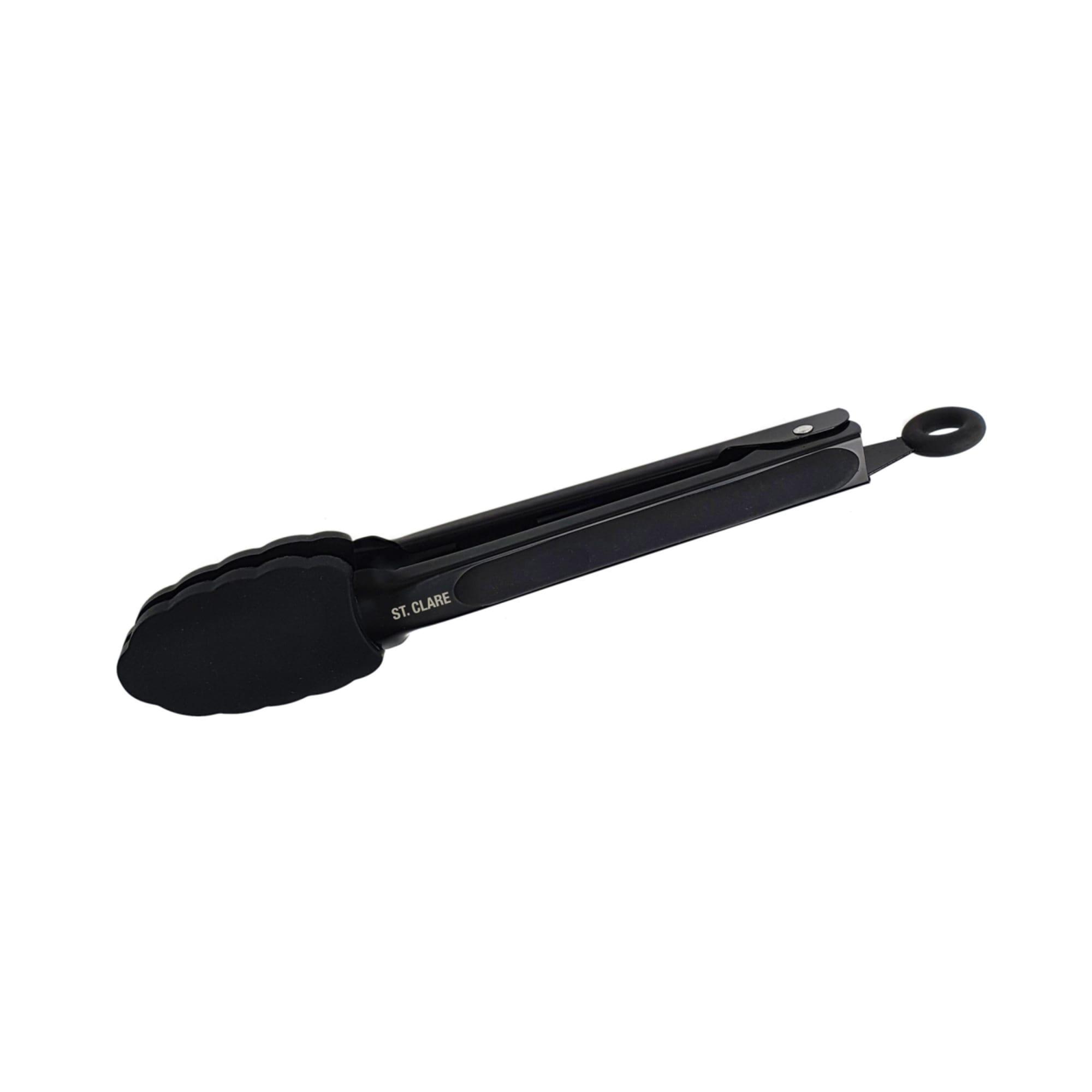 St. Clare Heavy Duty Tongs with Silicone Grip 26cm Black Image 4