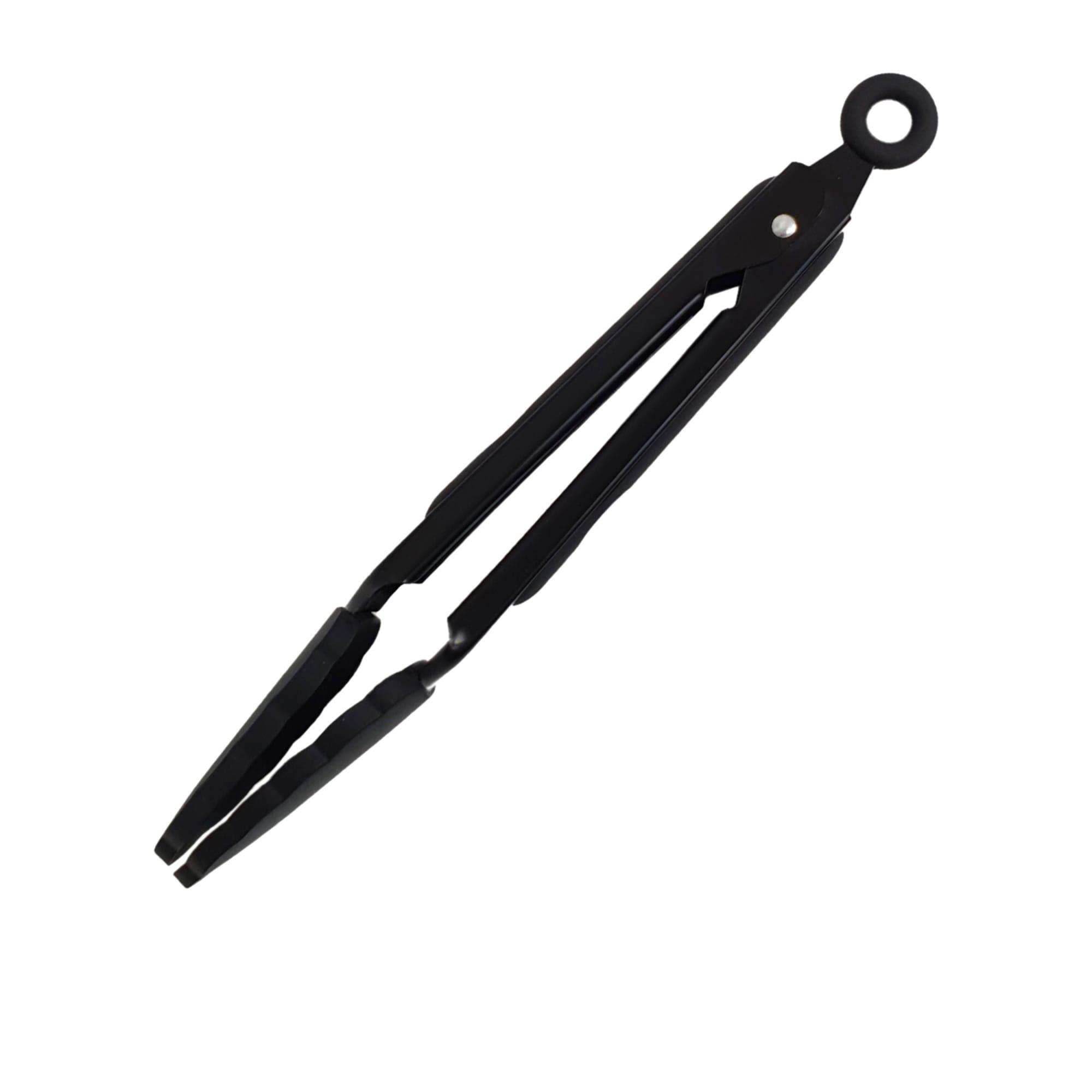 St. Clare Heavy Duty Tongs with Silicone Grip 30cm Black Image 1