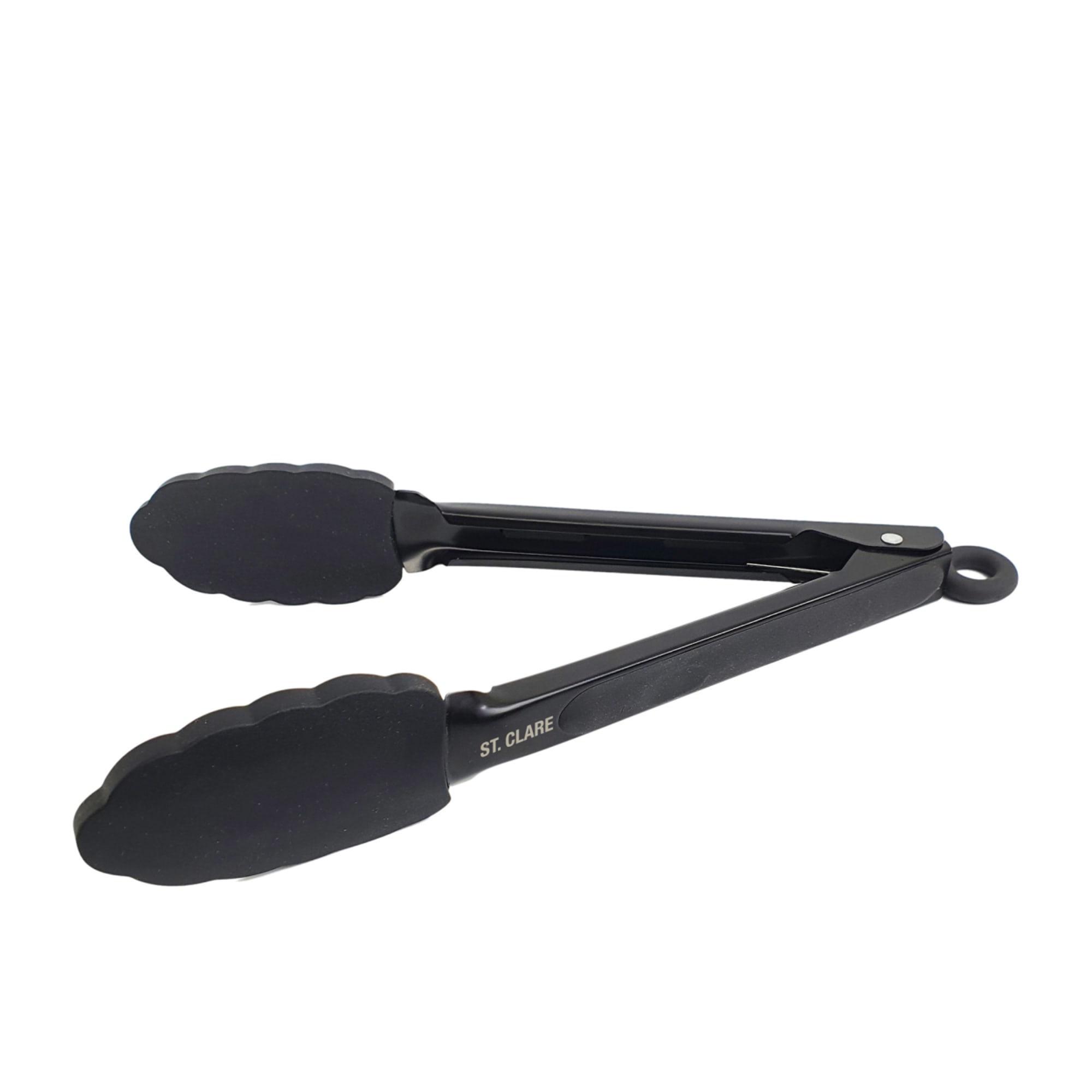 St. Clare Heavy Duty Tongs with Silicone Grip 30cm Black Image 2