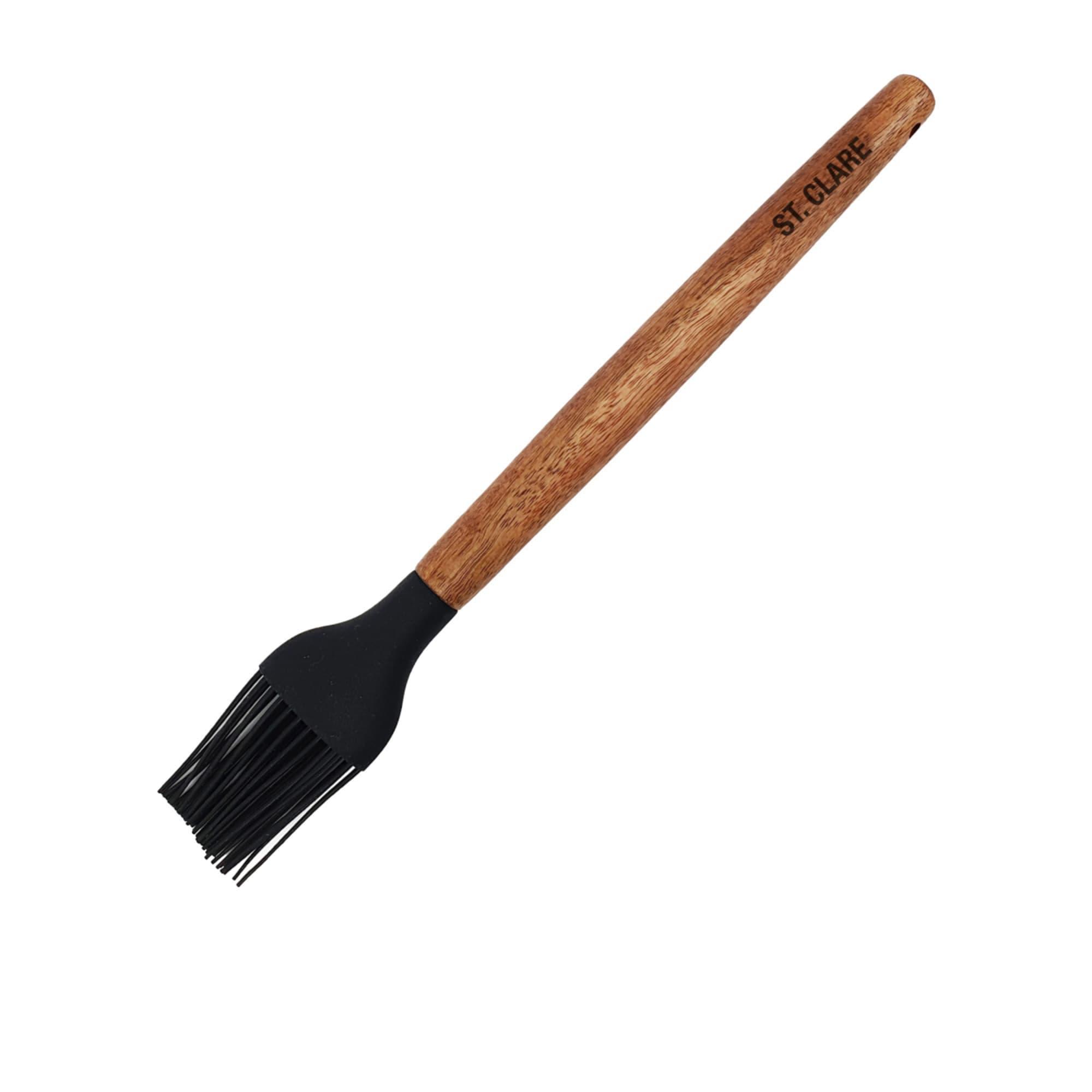 St. Clare Silicone Pastry Brush with Acacia Handle Black Image 1