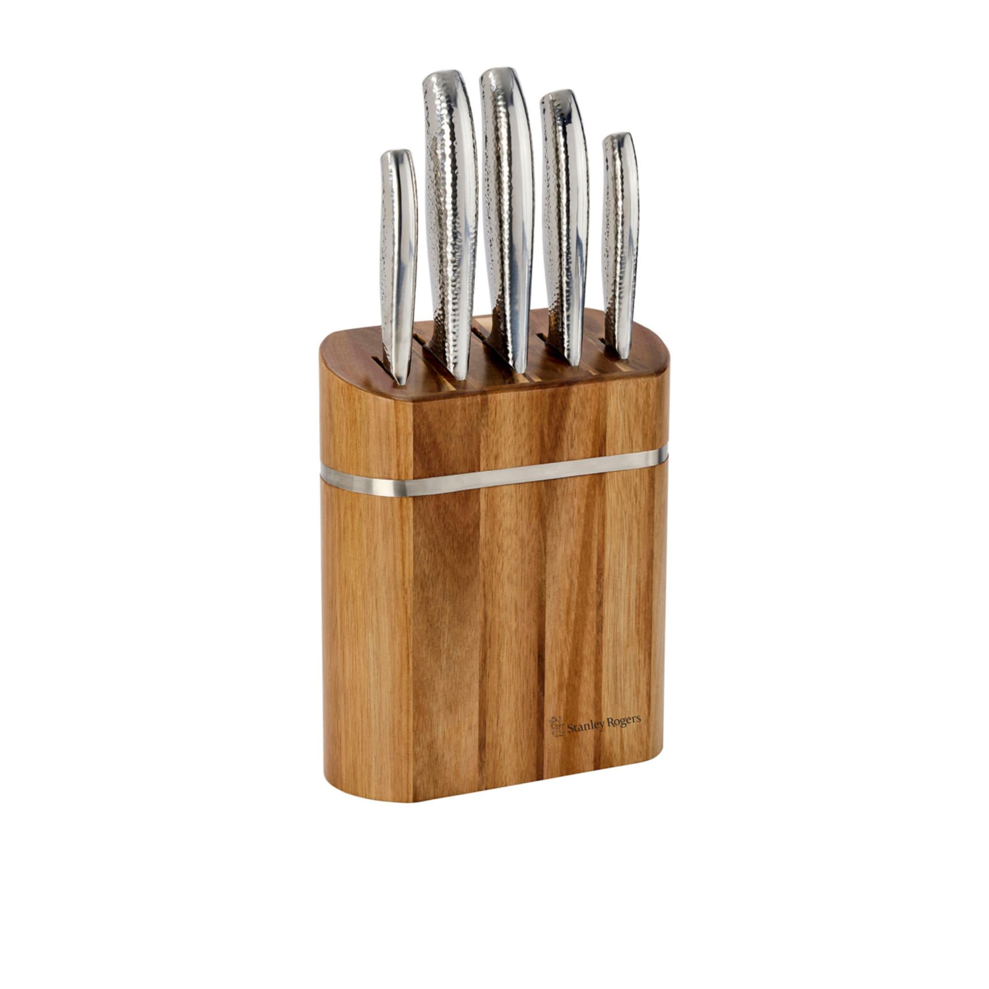 Stanley Rogers 6pc Oval Domed Knife Block Set Image 2