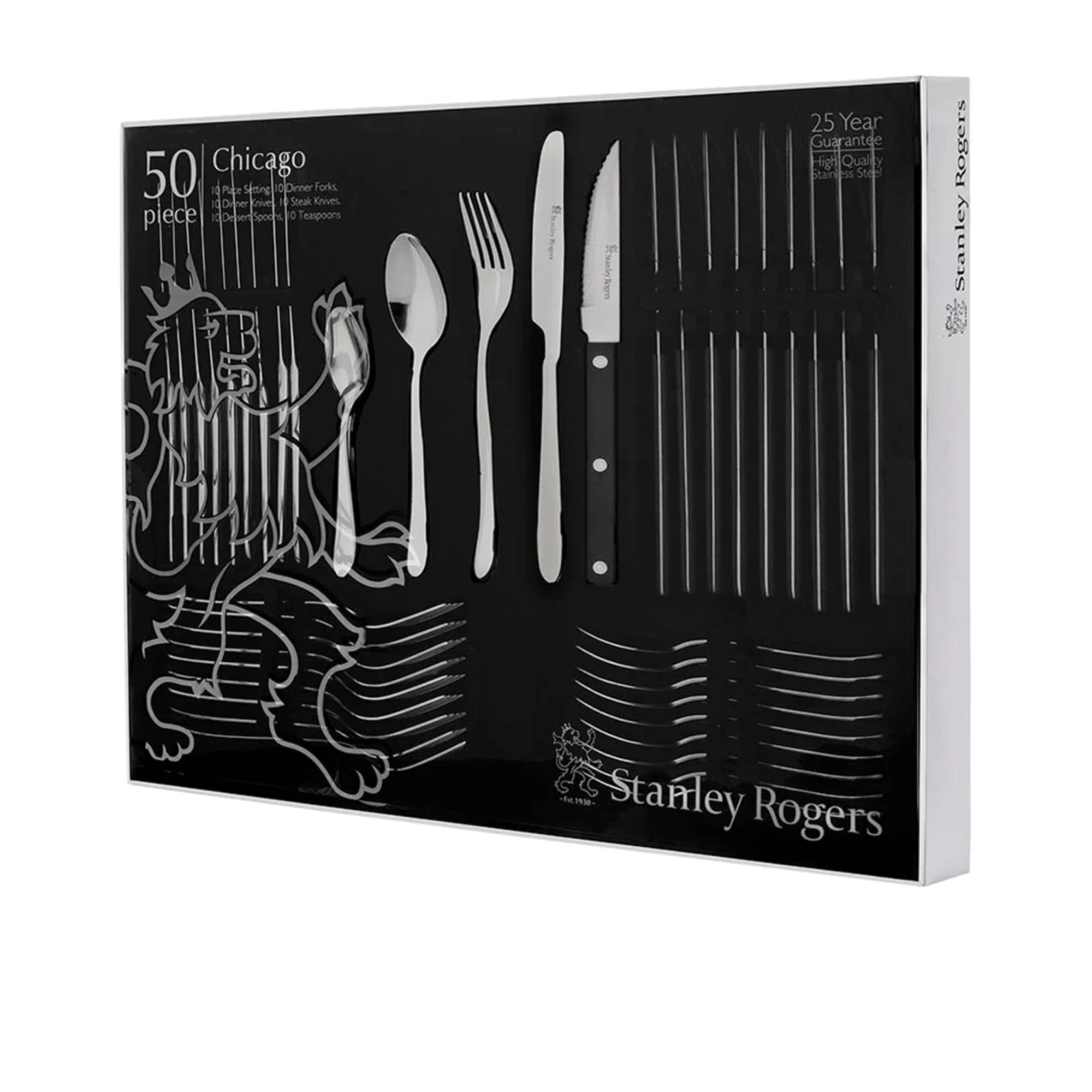 Stanley Rogers Chicago Cutlery Set with Rivetted Steak Knives 50pc Silver Image 4