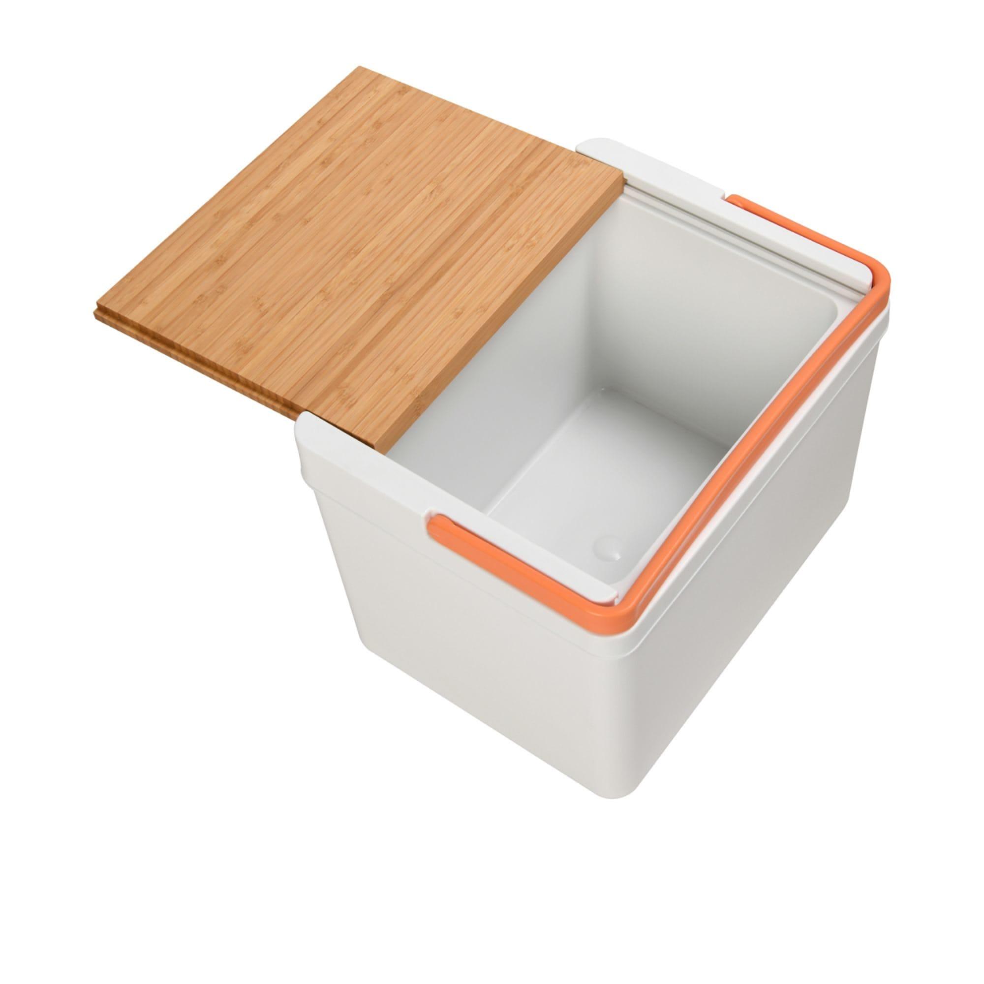 Vibes Portable Cooler Box With Bamboo Lid White Peach Image 4