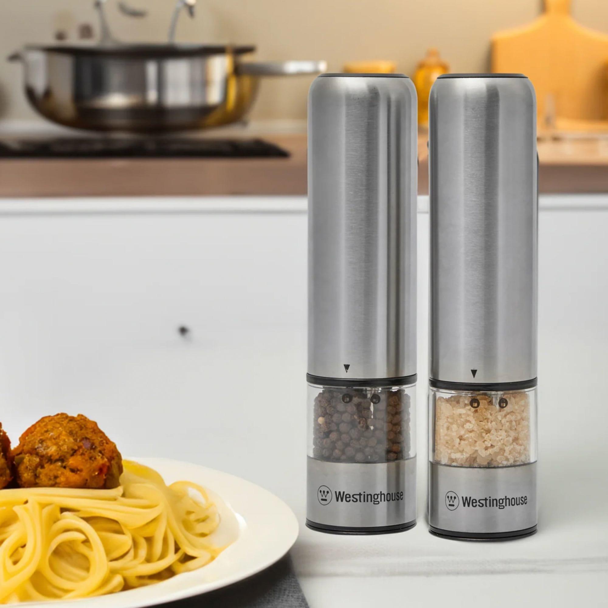 Westinghouse Deluxe Electric Salt and Pepper Mill Set Stainless Steel Image 7