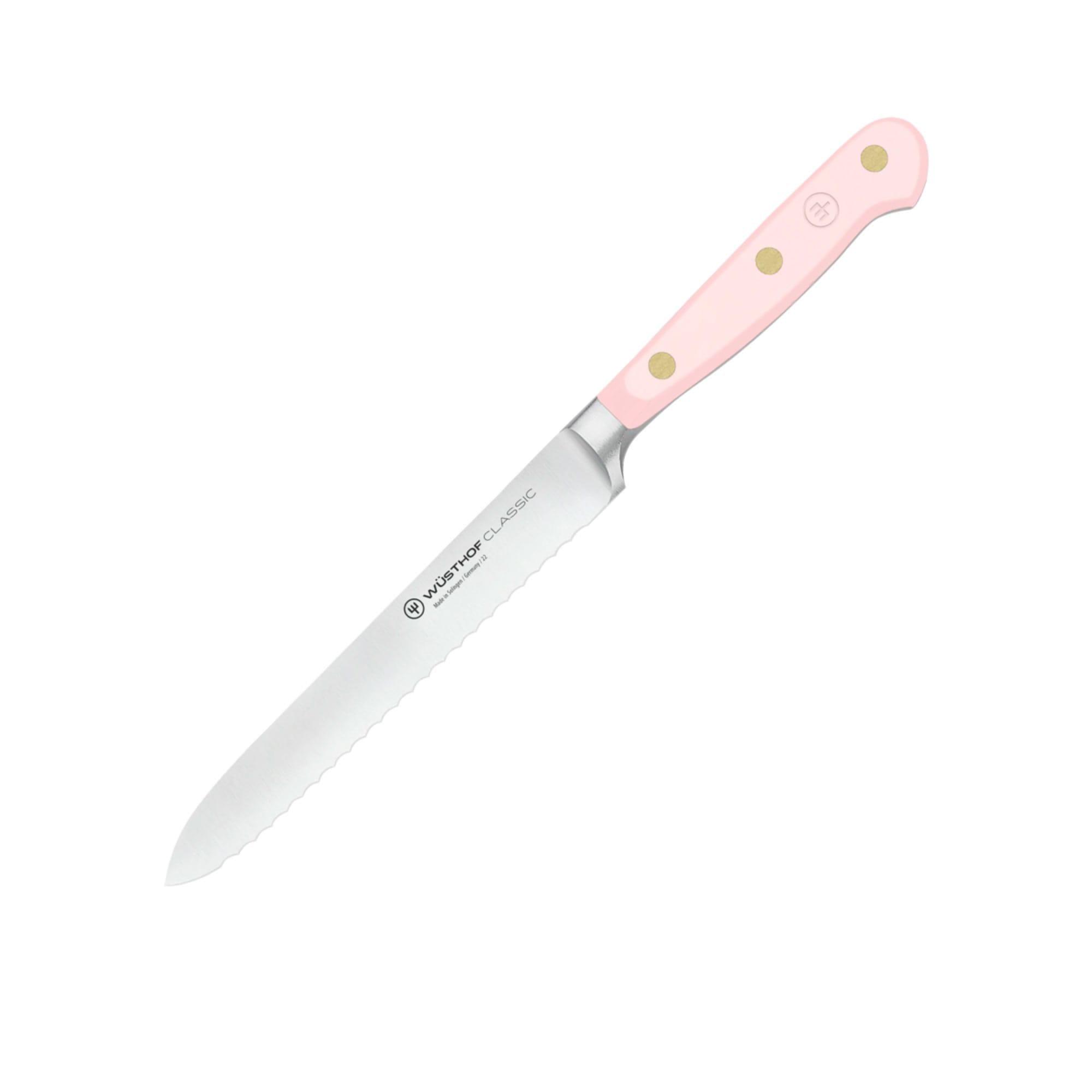 Wusthof Classic Colour Serrated Utility Knife 14cm Pink Himalayan Salt Image 1