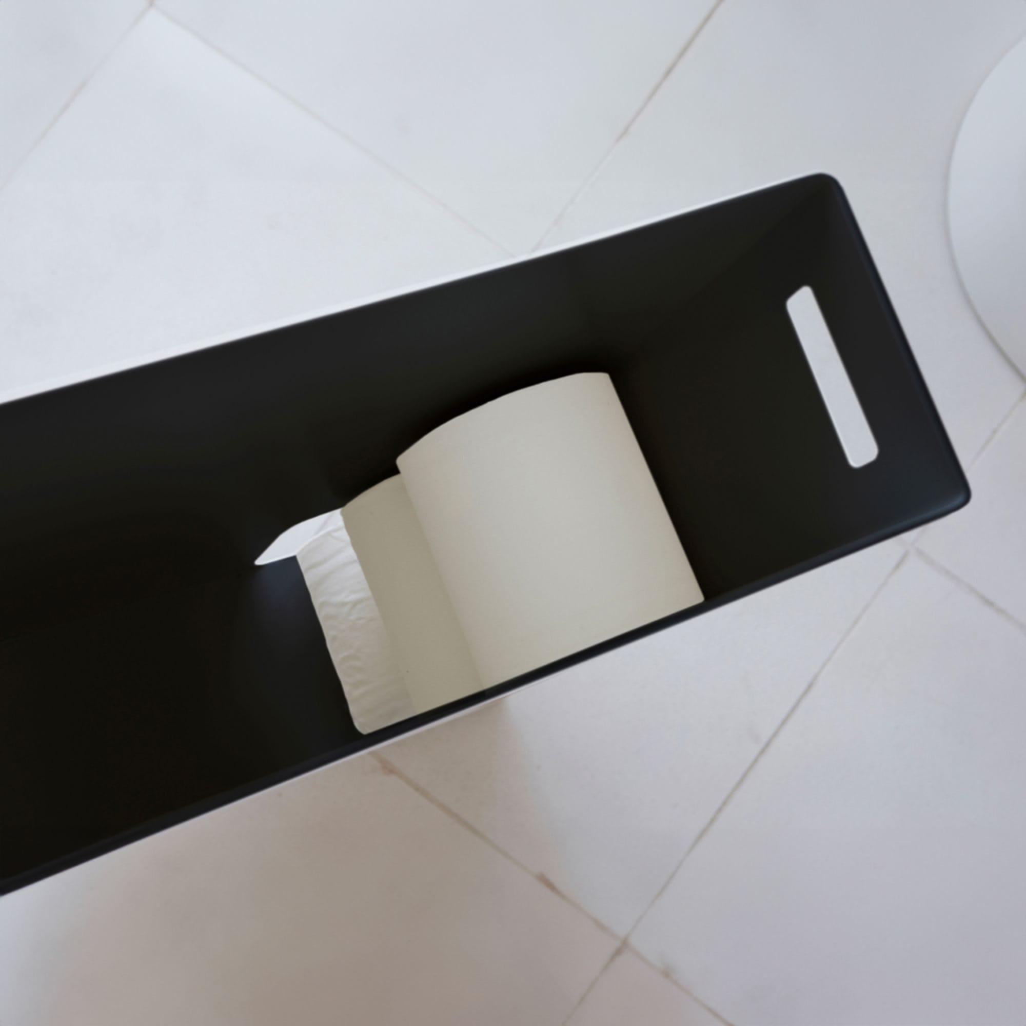 Yamazaki Tower Toilet Paper Stocker Black Image 5